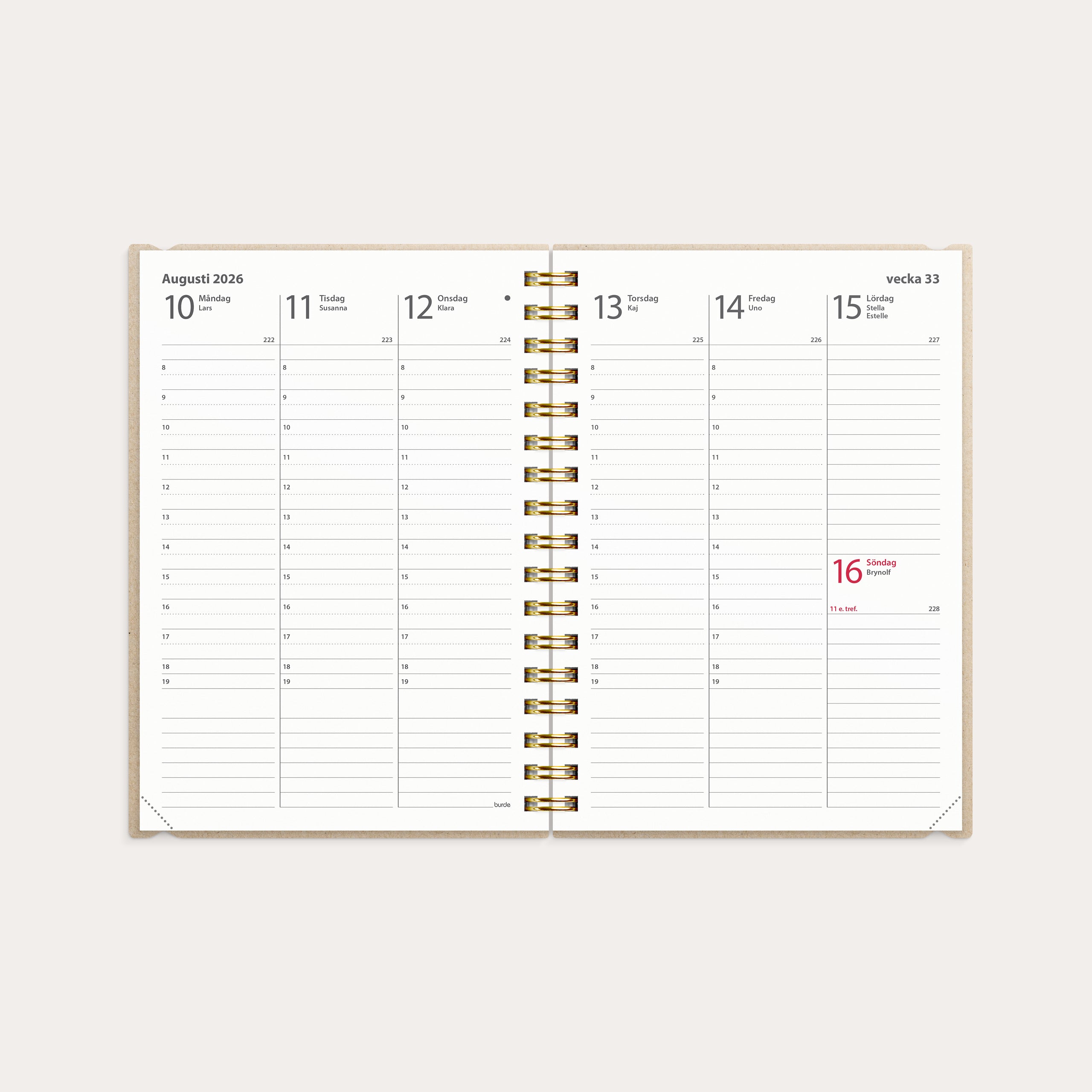 Kalender 2026 Weekly A6 Story rutor