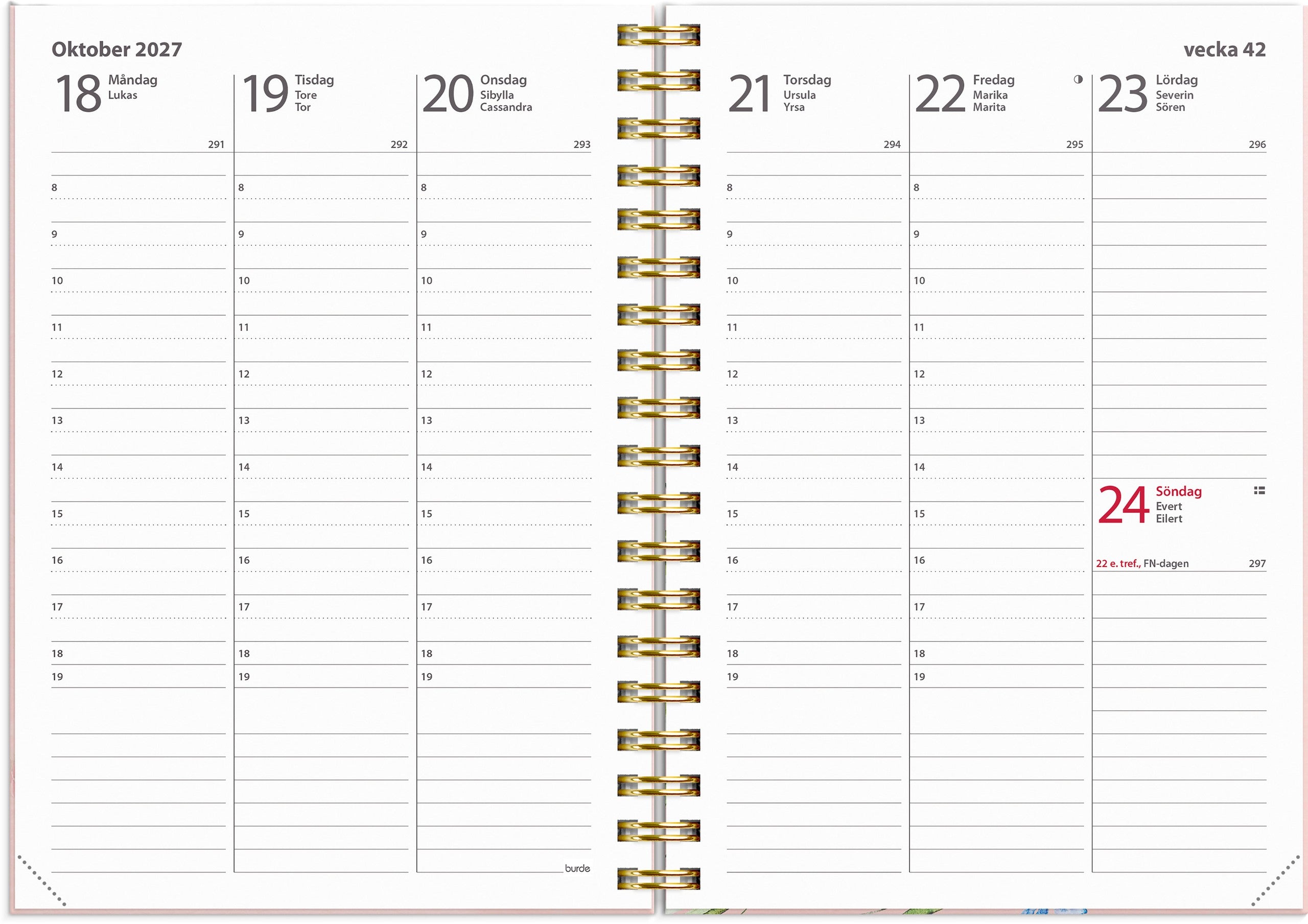 Kalender 2027 Weekly A6 Story ängsblomma