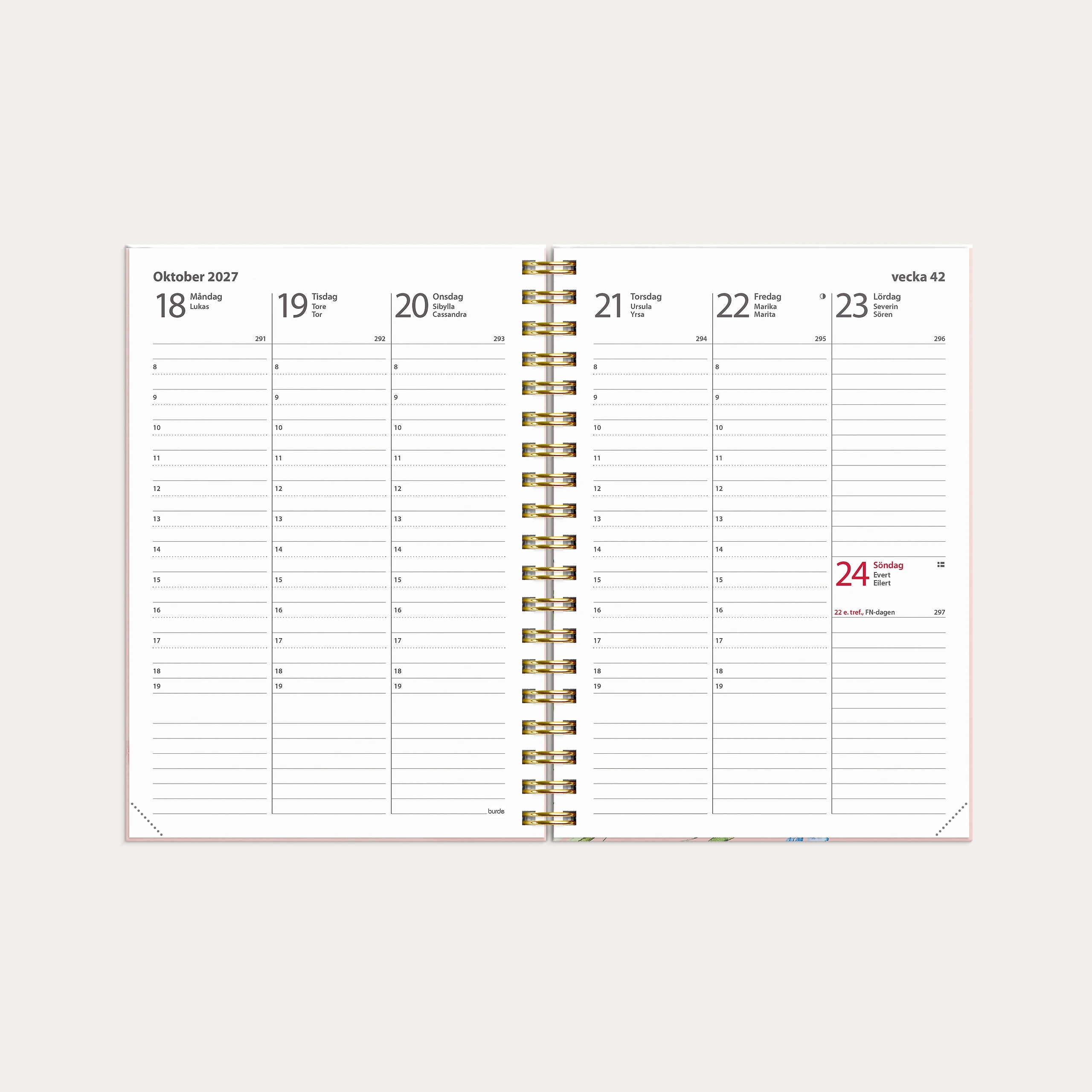 Kalender 2027 Weekly A6 Story ängsblomma