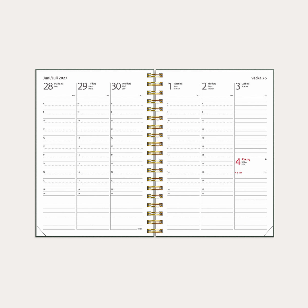 Kalender 2027 Weekly A6 Story blomma