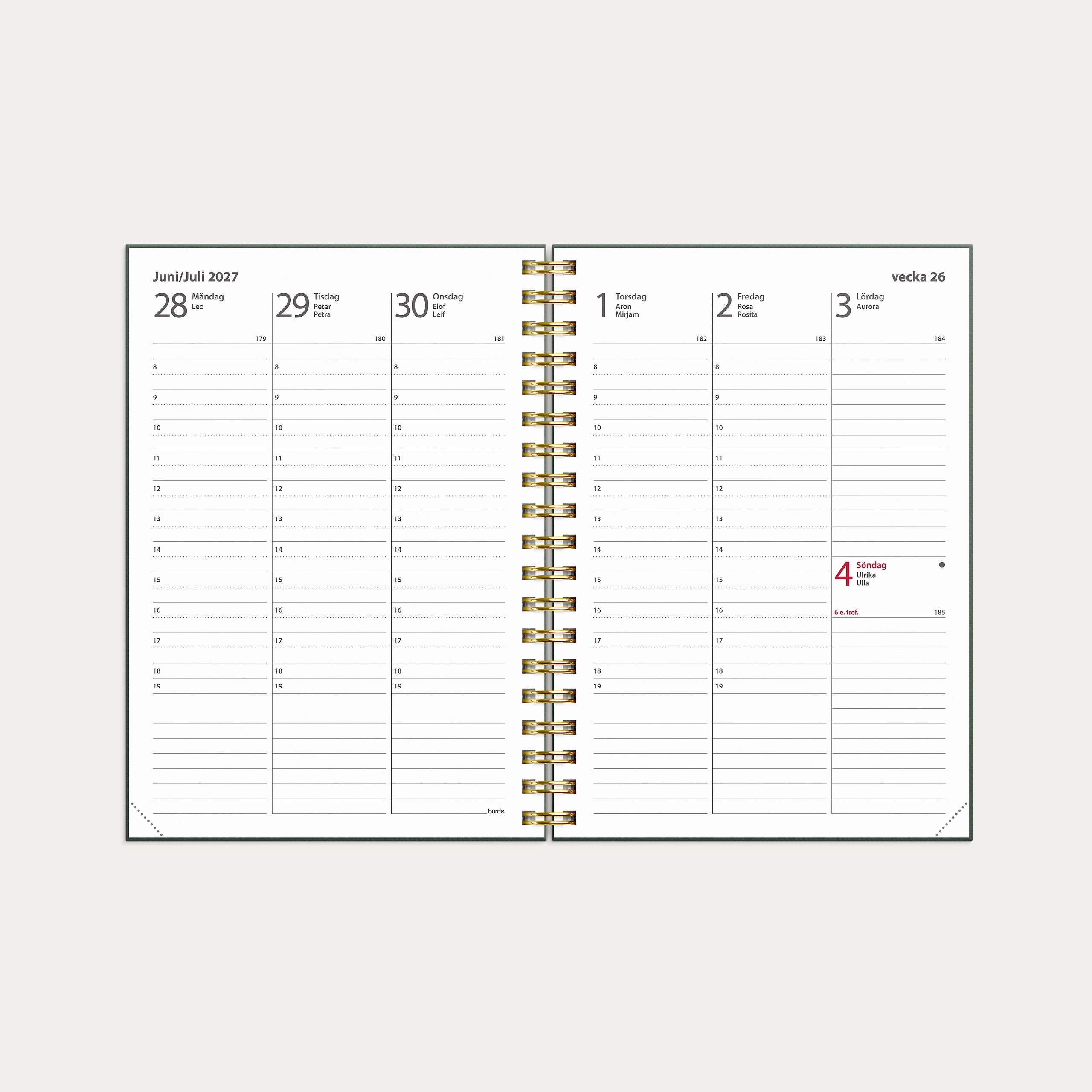 Kalender 2027 Weekly A6 Story blomma