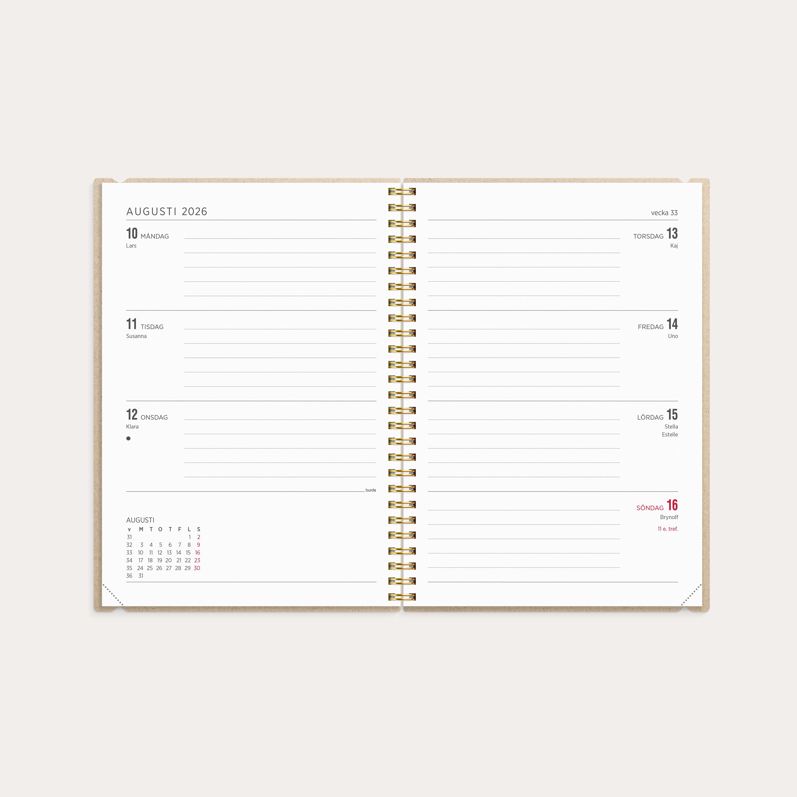 Kalender 2026 Senator A5 Story rutor