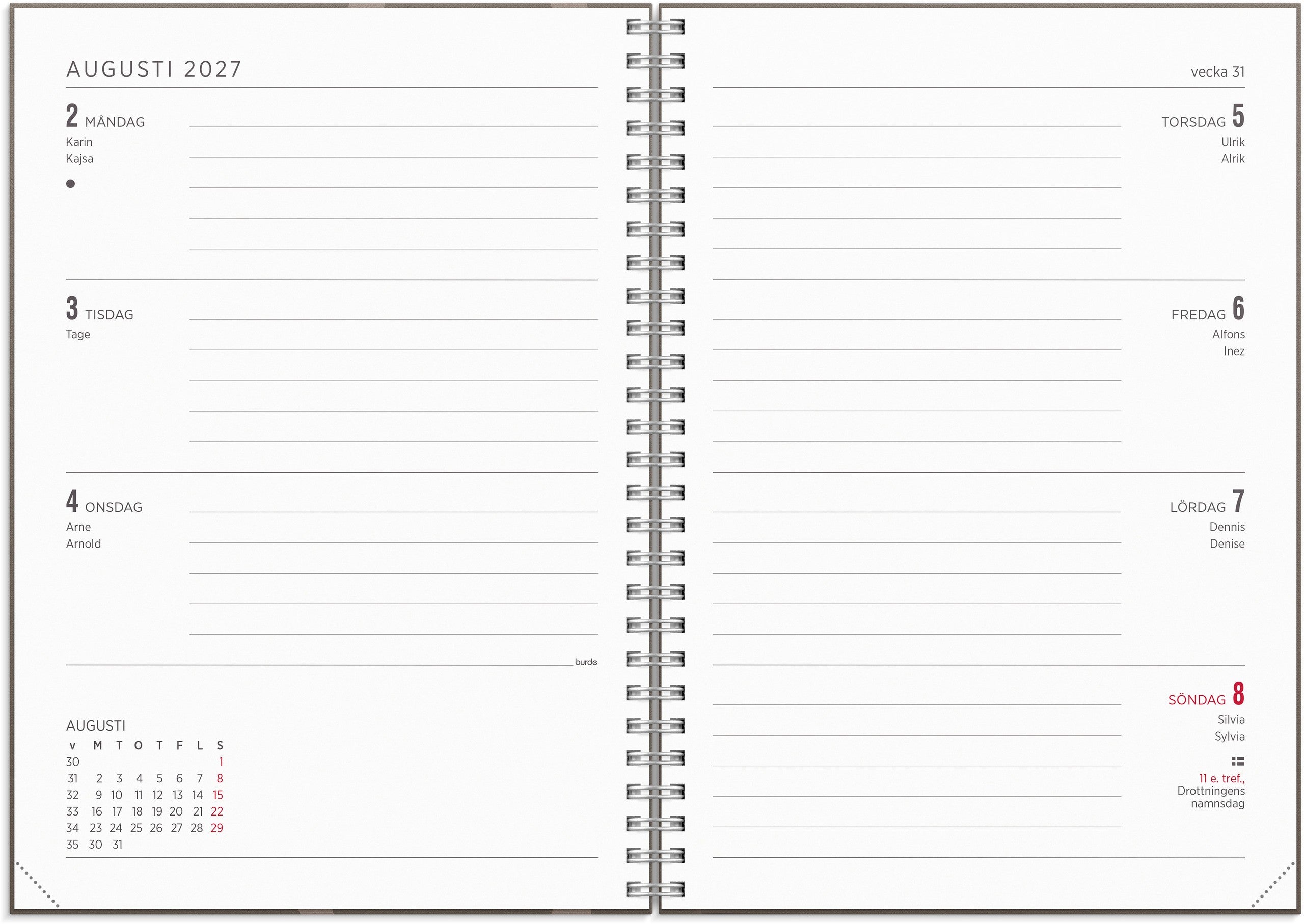 Kalender 2027 Senator A5 Story brun