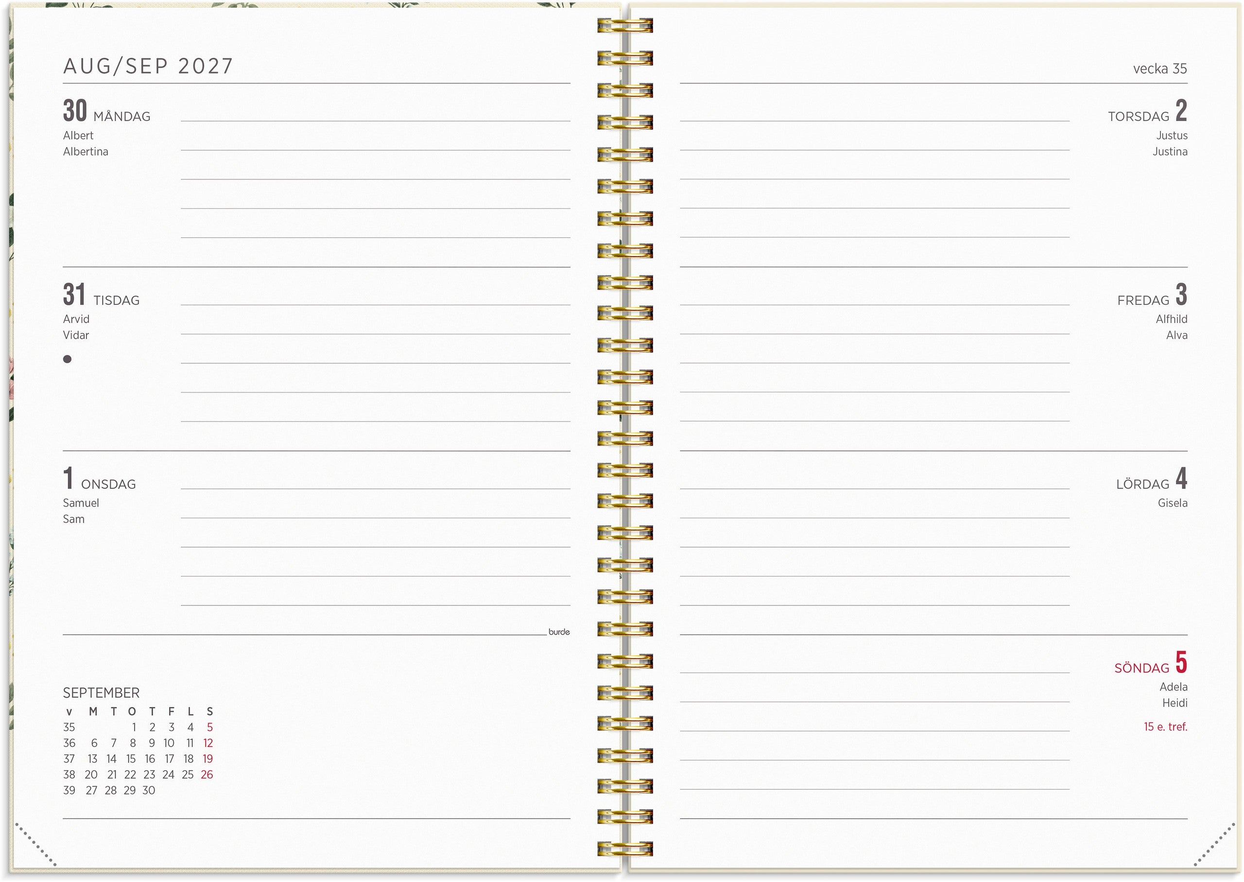 Kalender 2027 Senator A5 Story blomma
