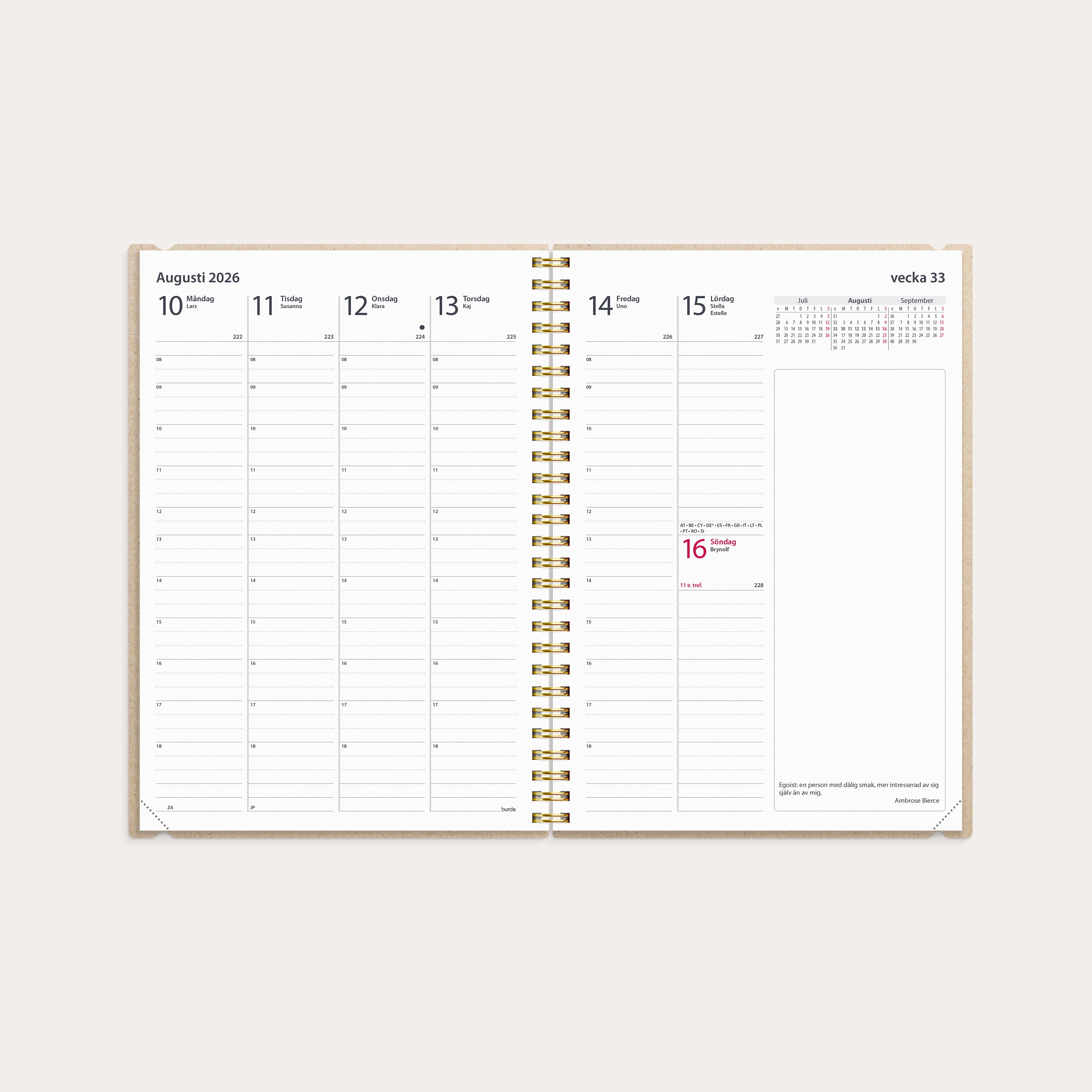 Kalender 2026 Business A5 Story rutor