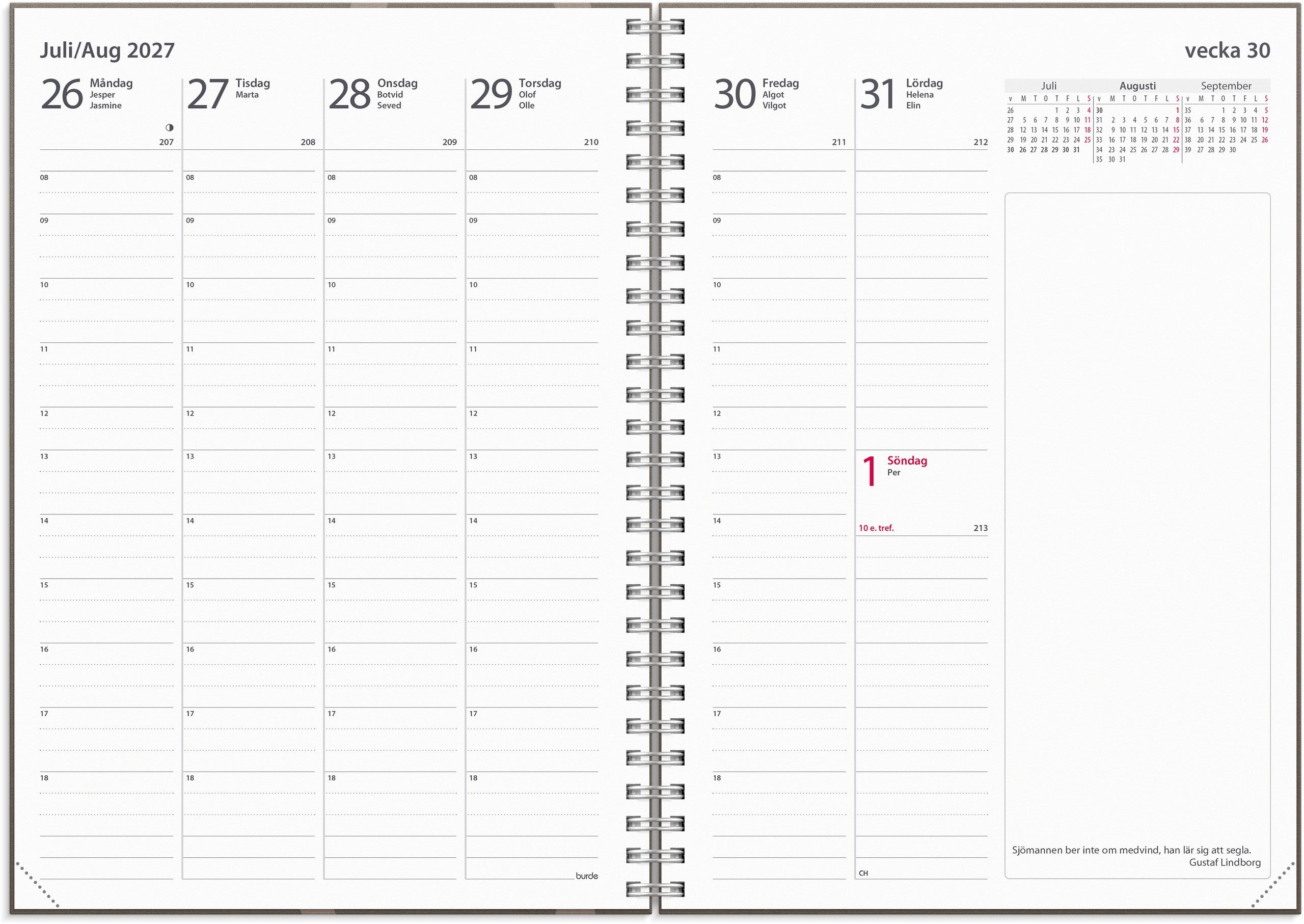 Kalender 2027 Business A5 Story brun
