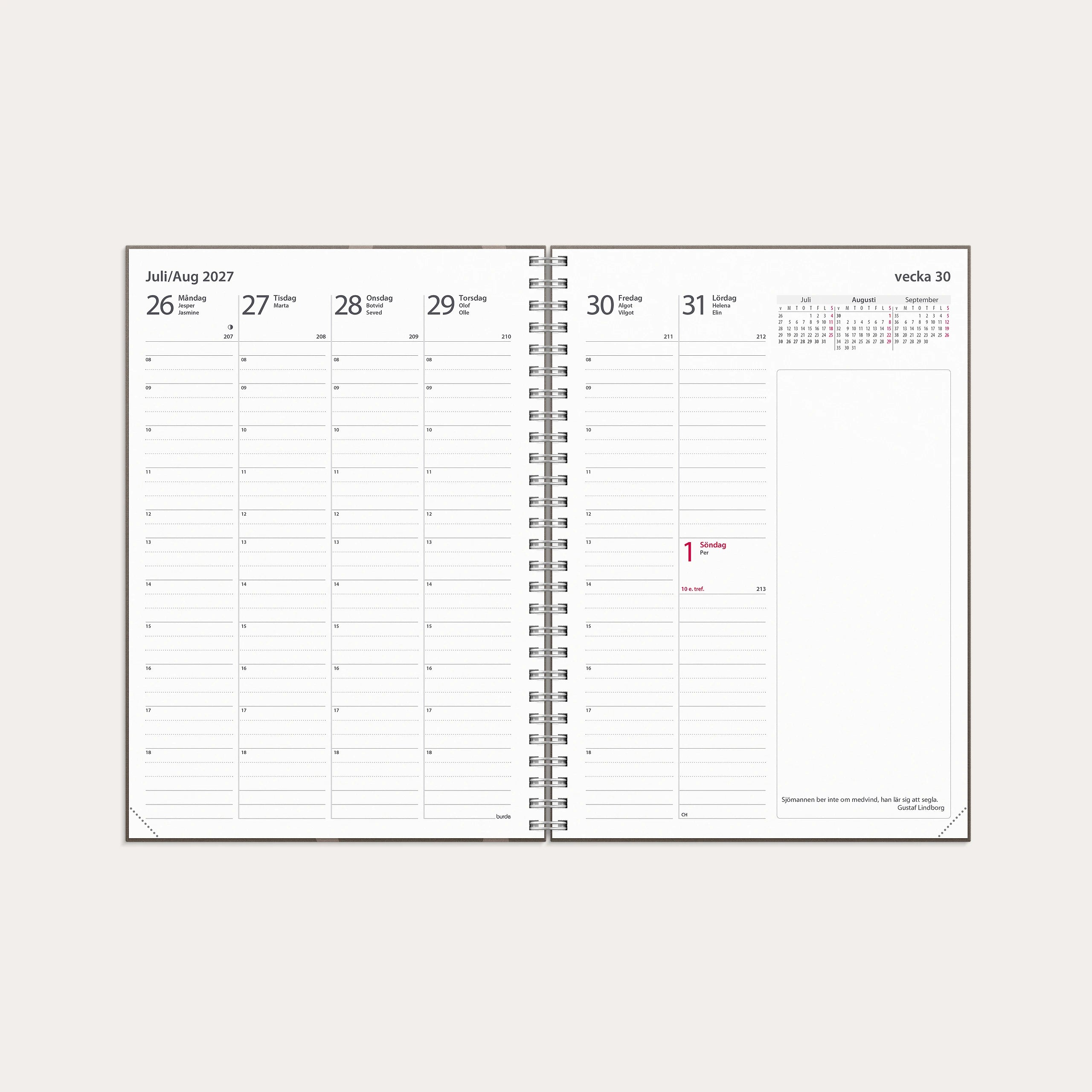 Kalender 2027 Business A5 Story brun