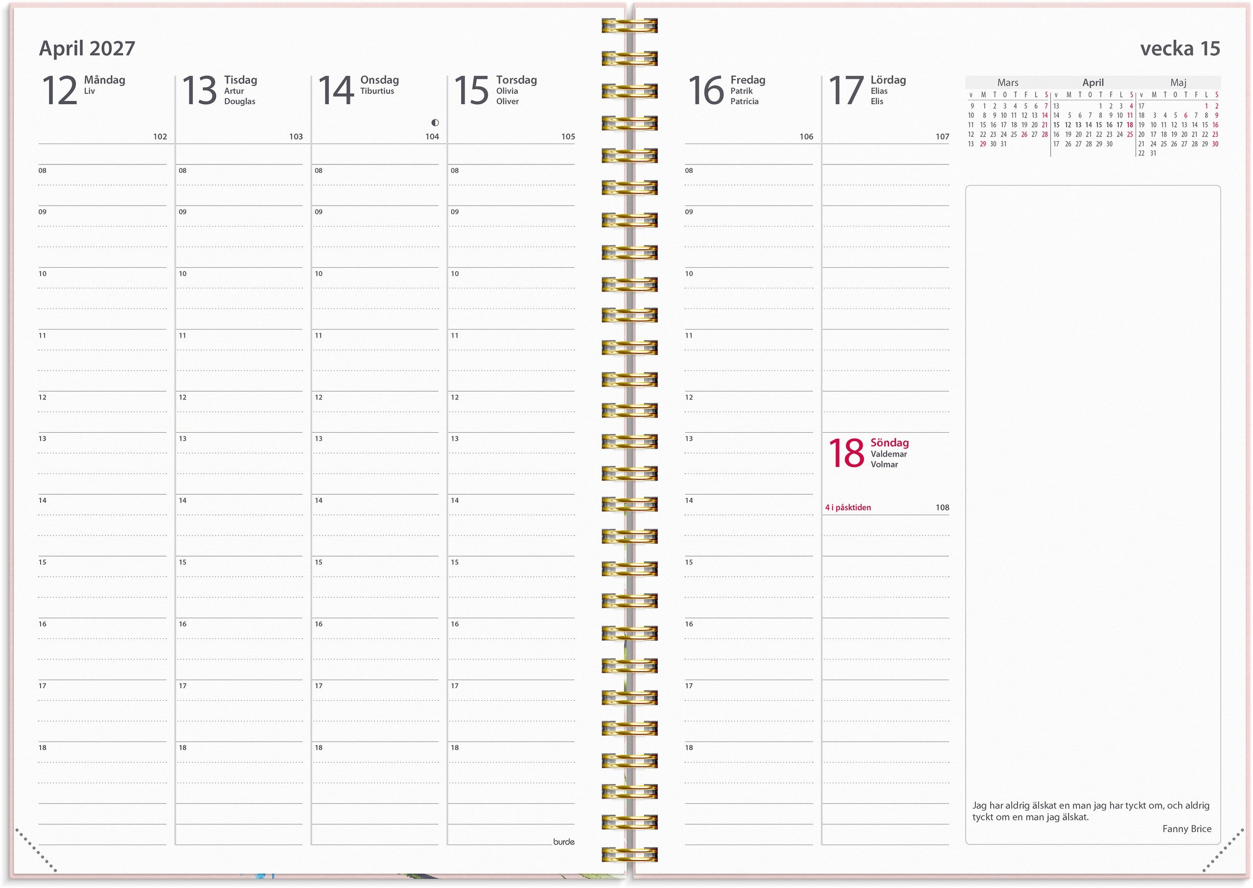 Kalender 2027 Business A5 Story ängsblomma