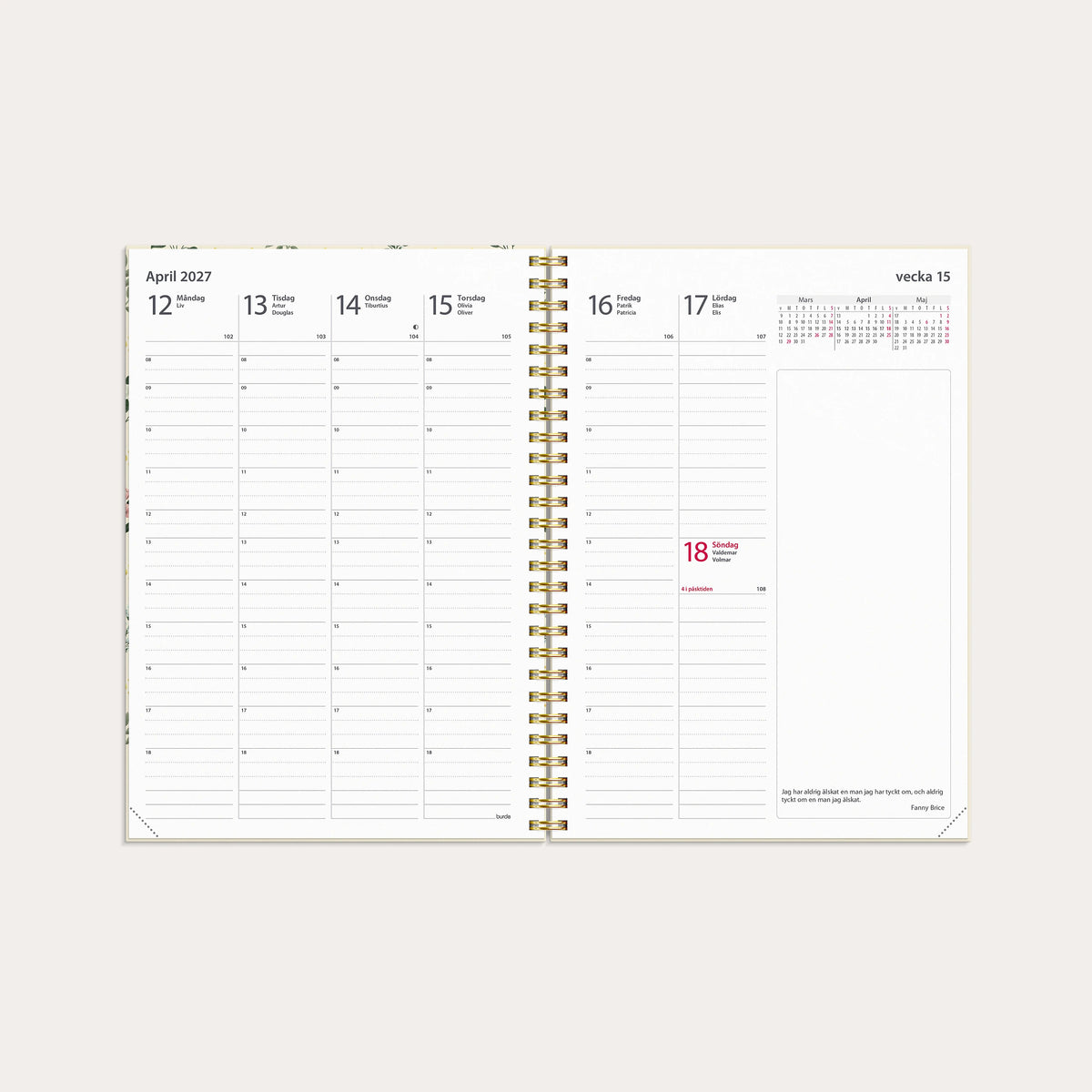 Kalender 2027 Business A5 Story blomma