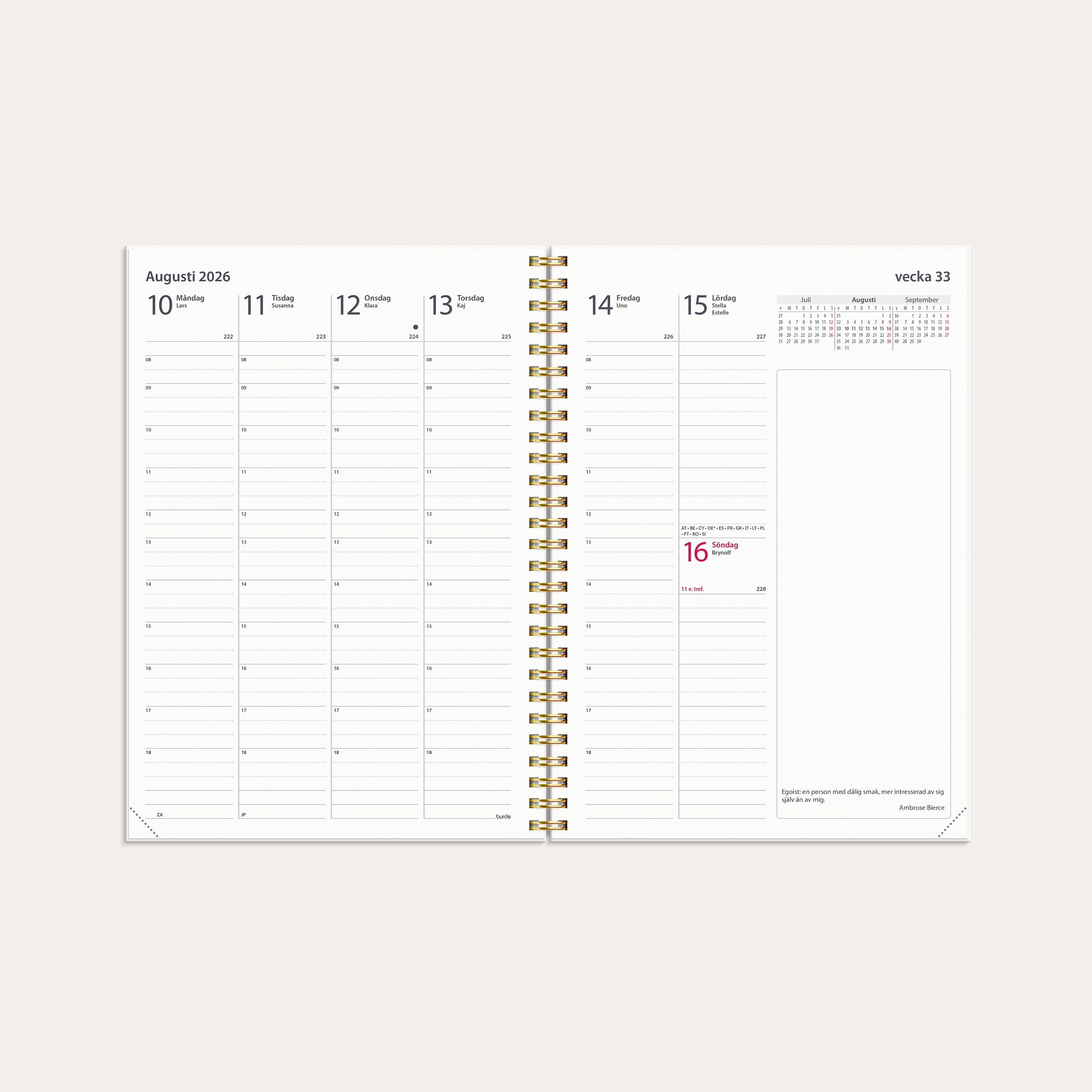 Kalender 2026 Business A5 Star