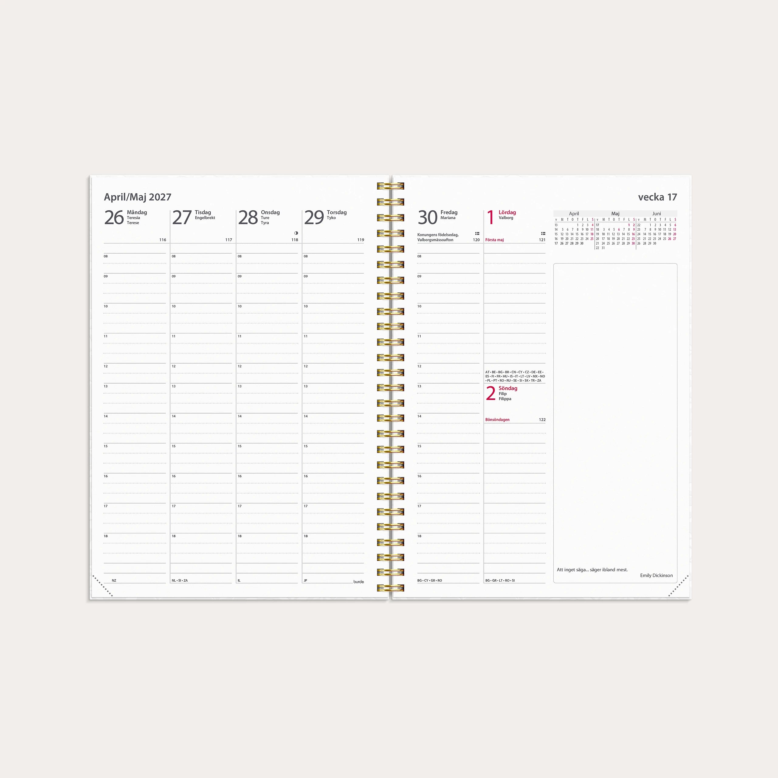 Kalender 2027 Business A5 White