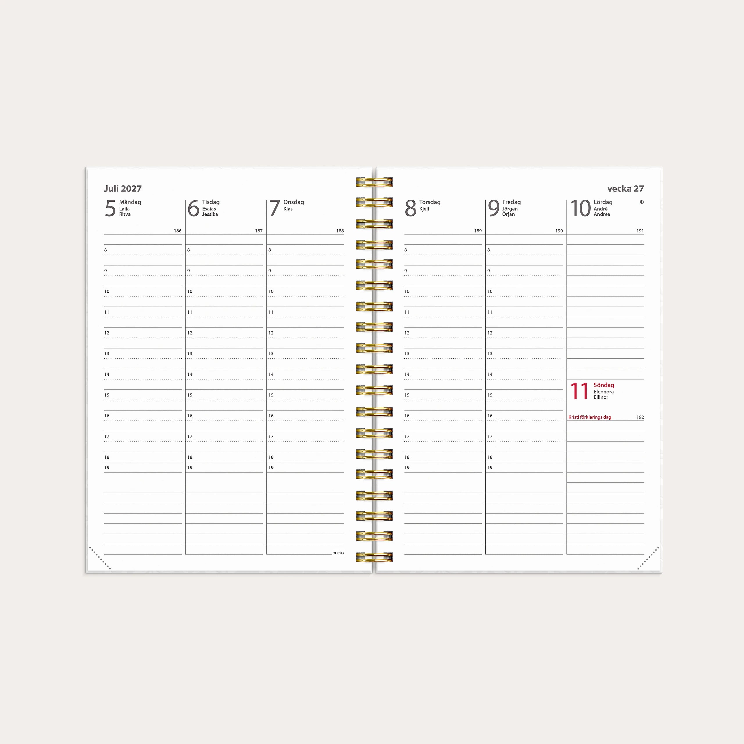 Kalender 2027 Weekly A6 White