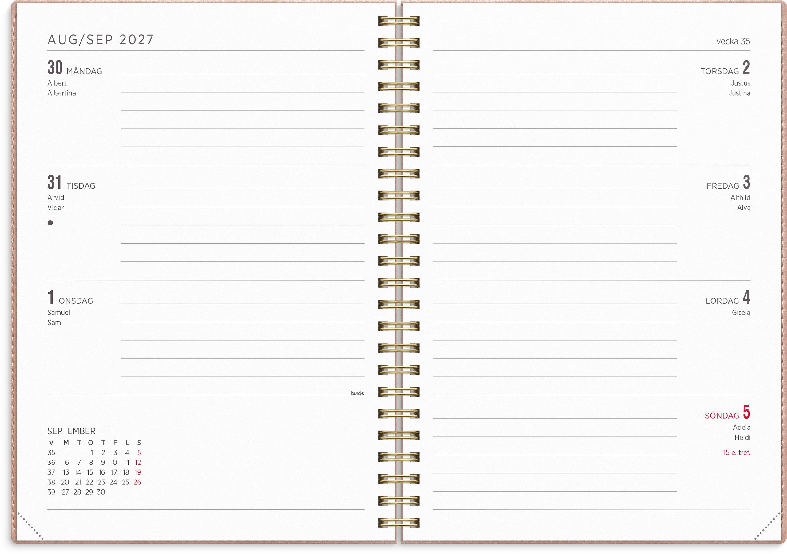 Kalender 2027 Senator A5 Twist rosa