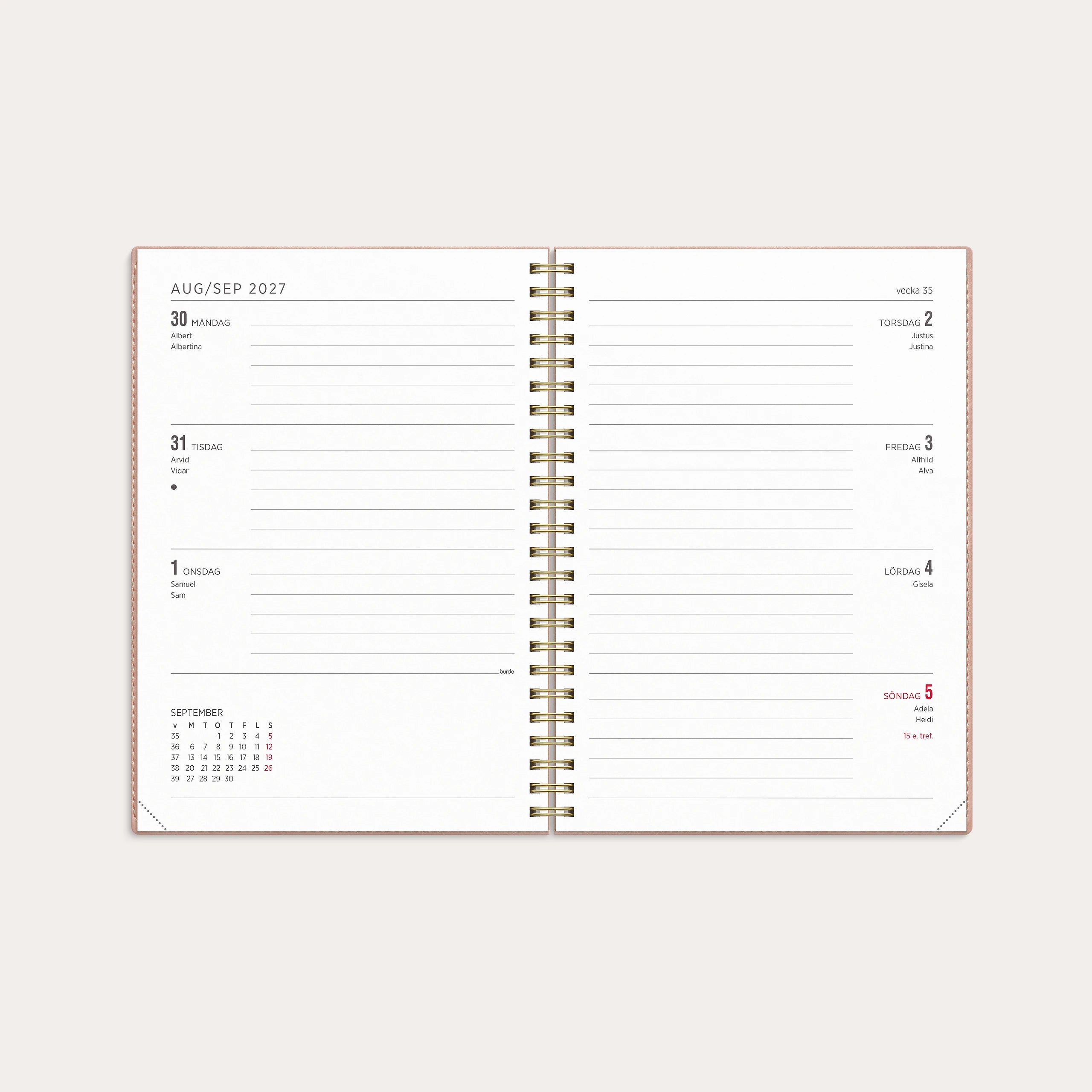 Kalender 2027 Senator A5 Twist rosa