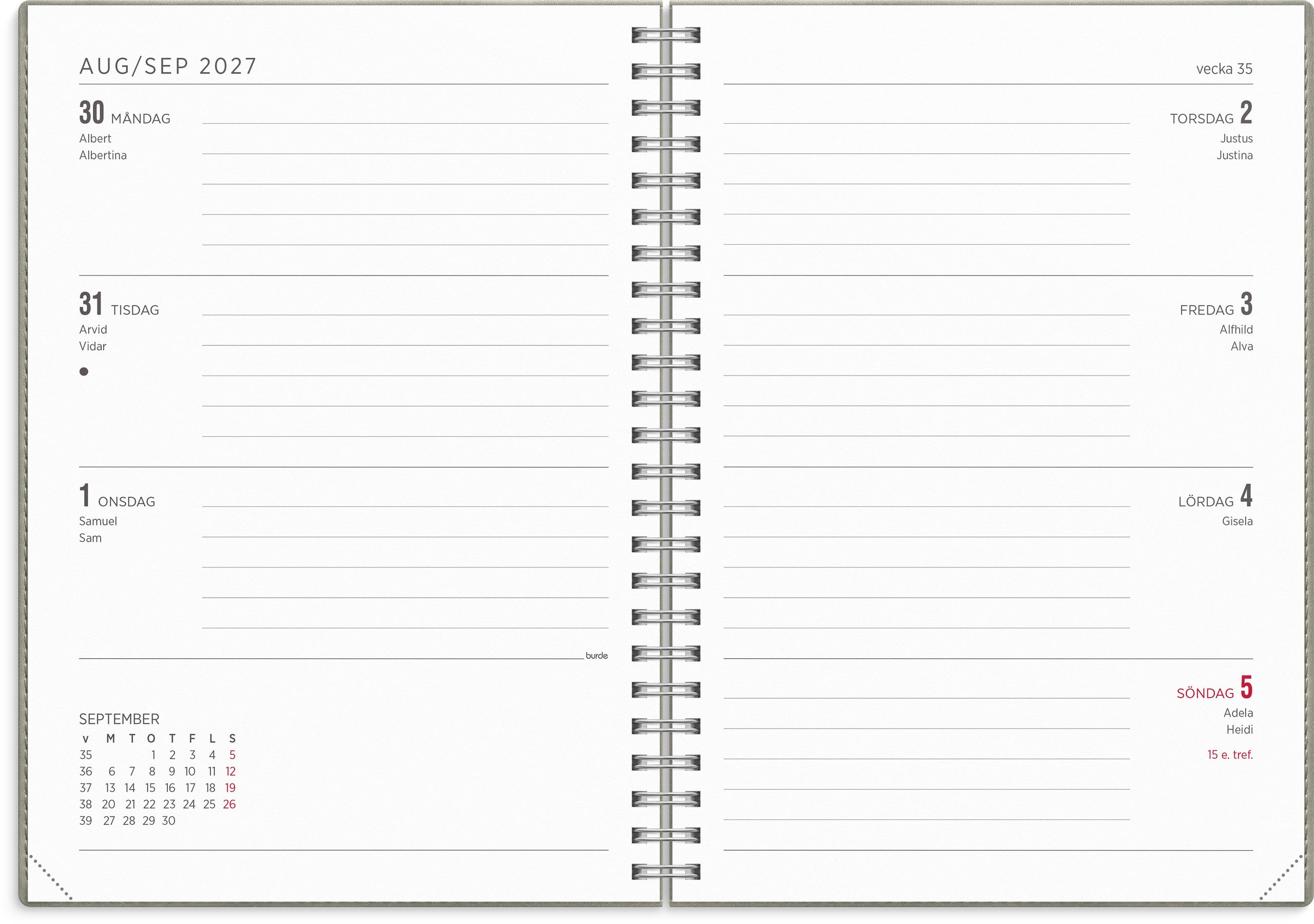 Kalender 2027 Senator A5 Twist grå