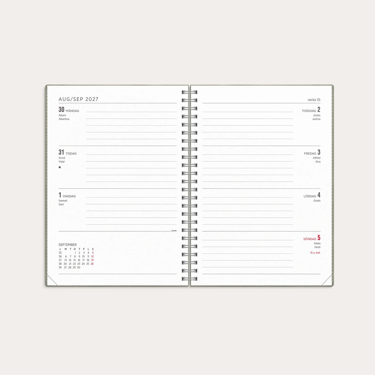 Kalender 2027 Senator A5 Twist grå