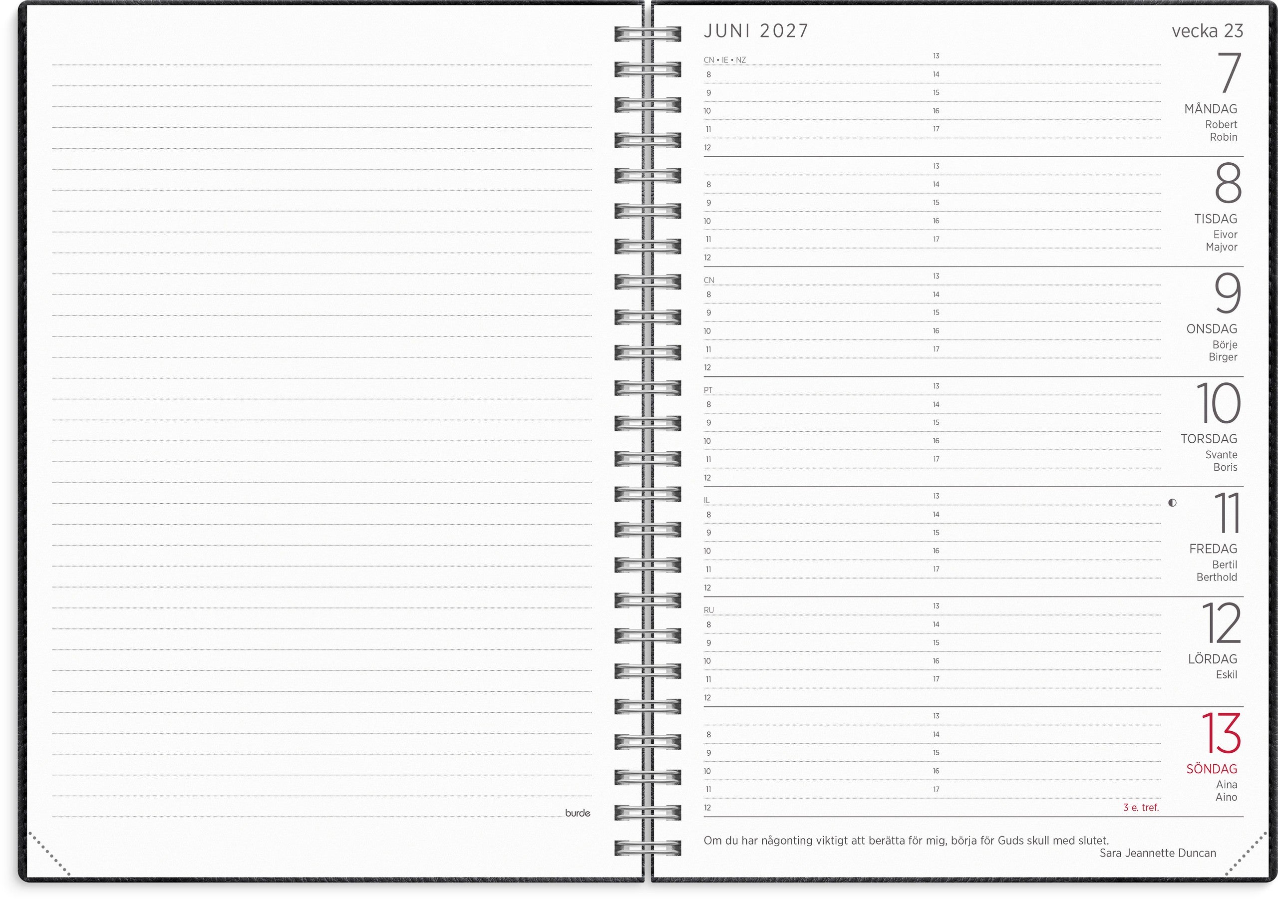 Stor Veckokalender Twist 2027 svart