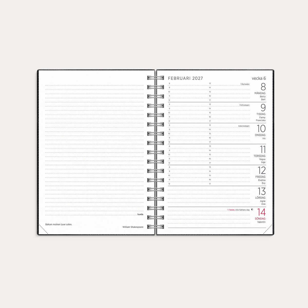 Liten Veckokalender Twist 2027 svart