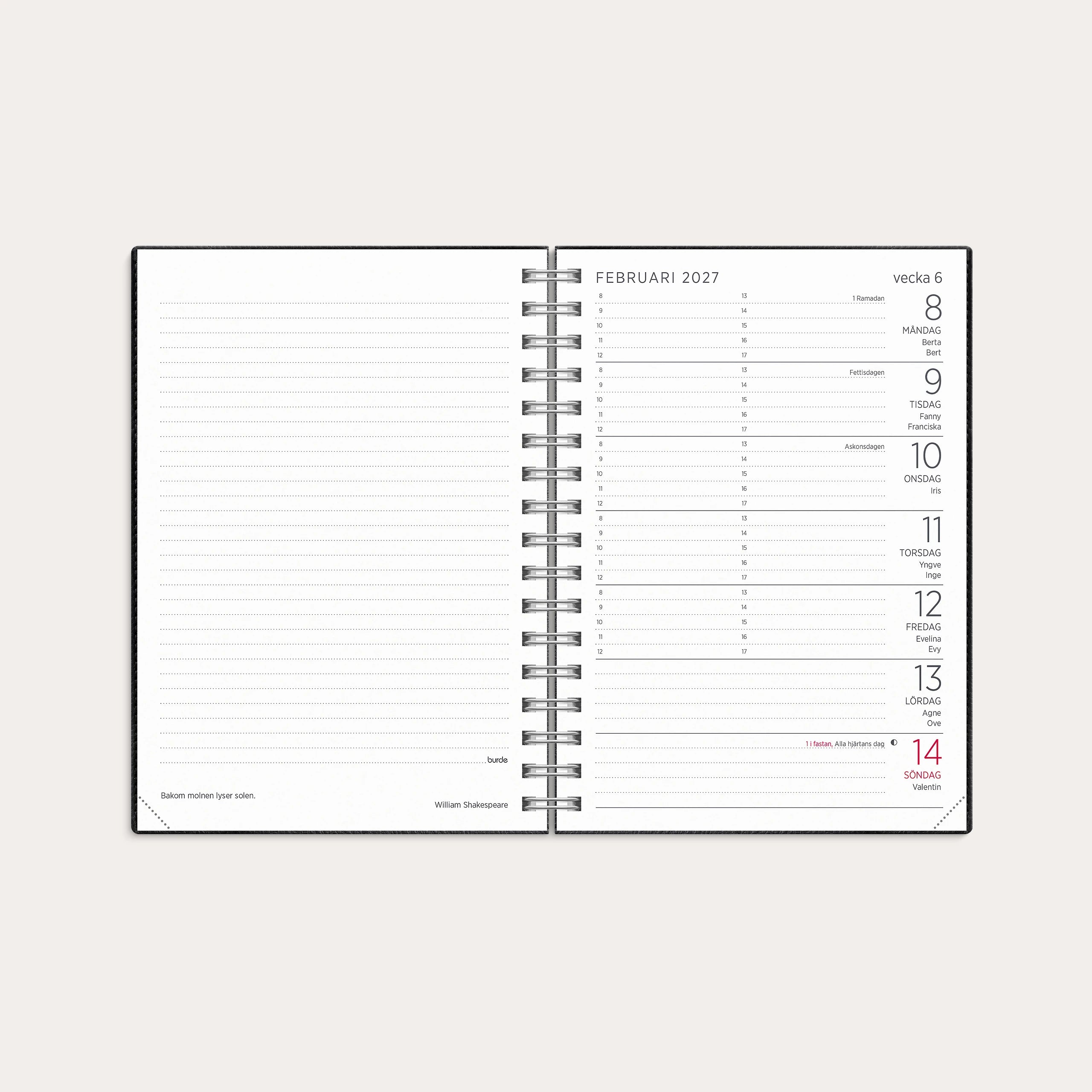 Liten Veckokalender Twist 2027 svart