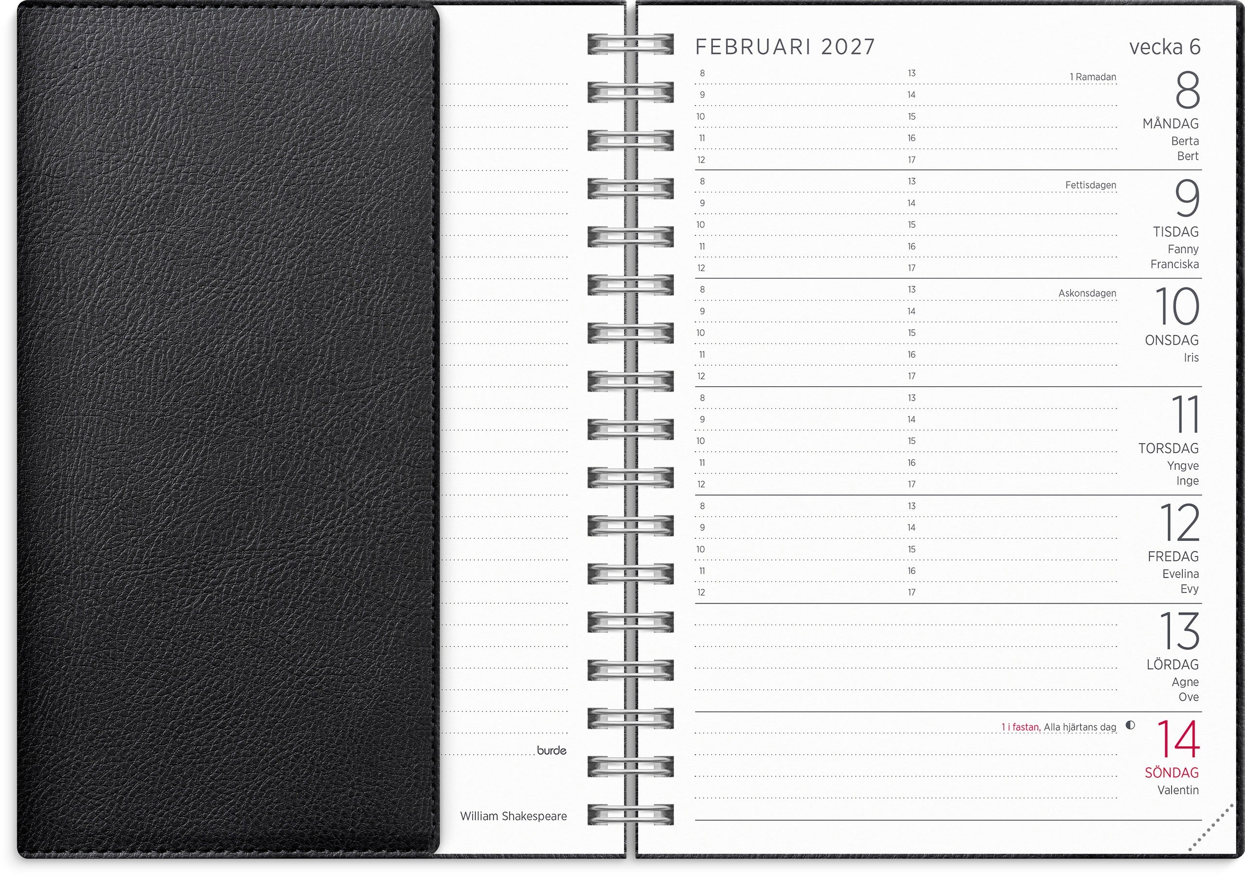 Liten Veckokalender Twist 2027 svart