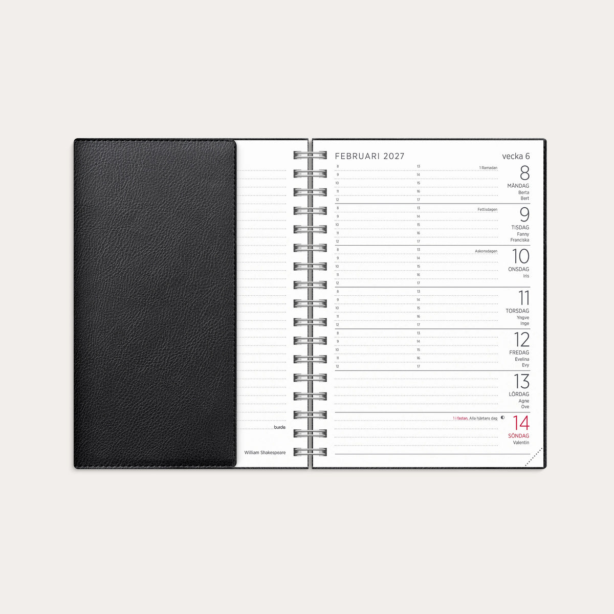 Liten Veckokalender Twist 2027 svart