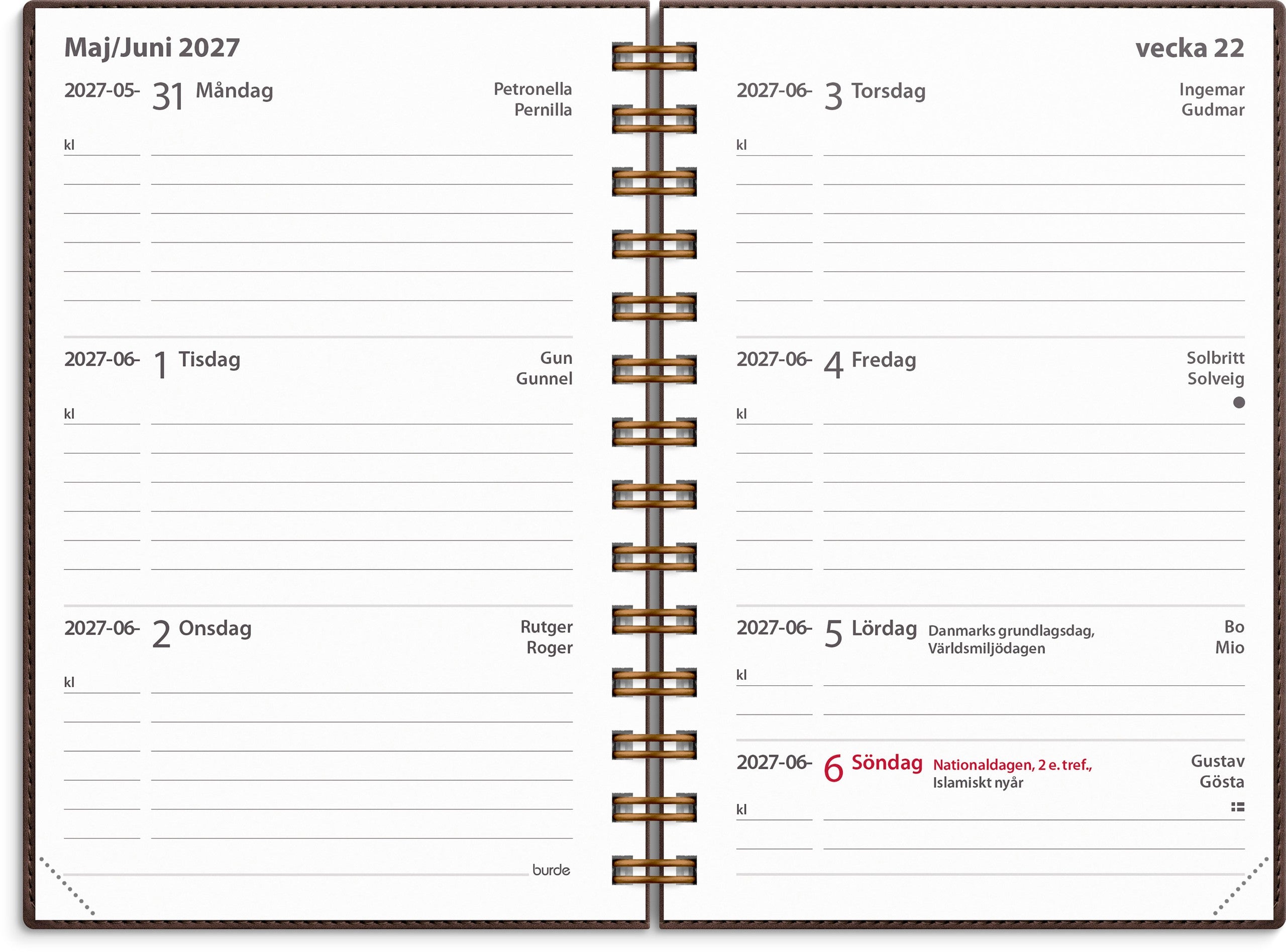 Kalender 2027 Leader Twist brun