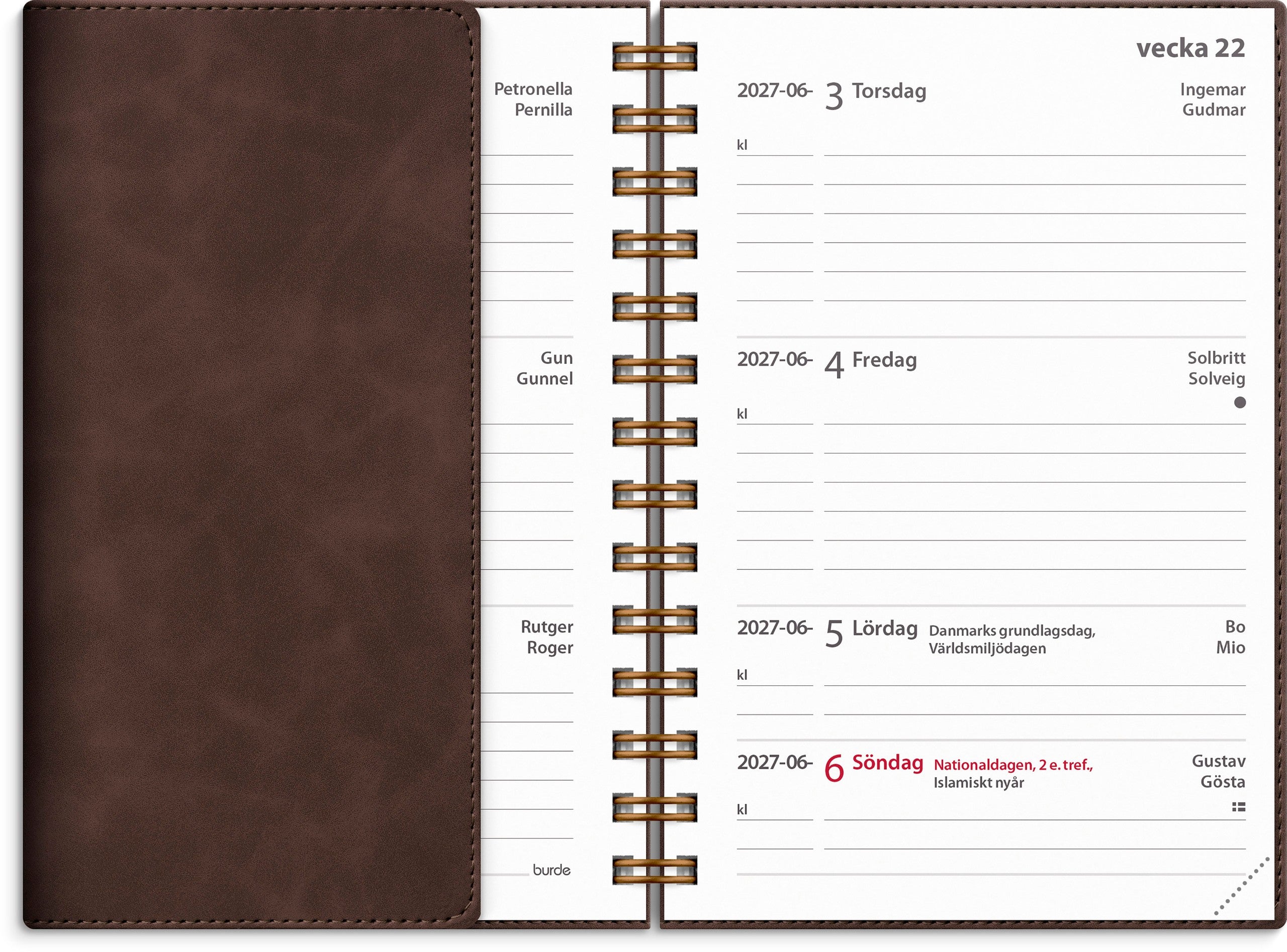 Kalender 2027 Leader Twist brun