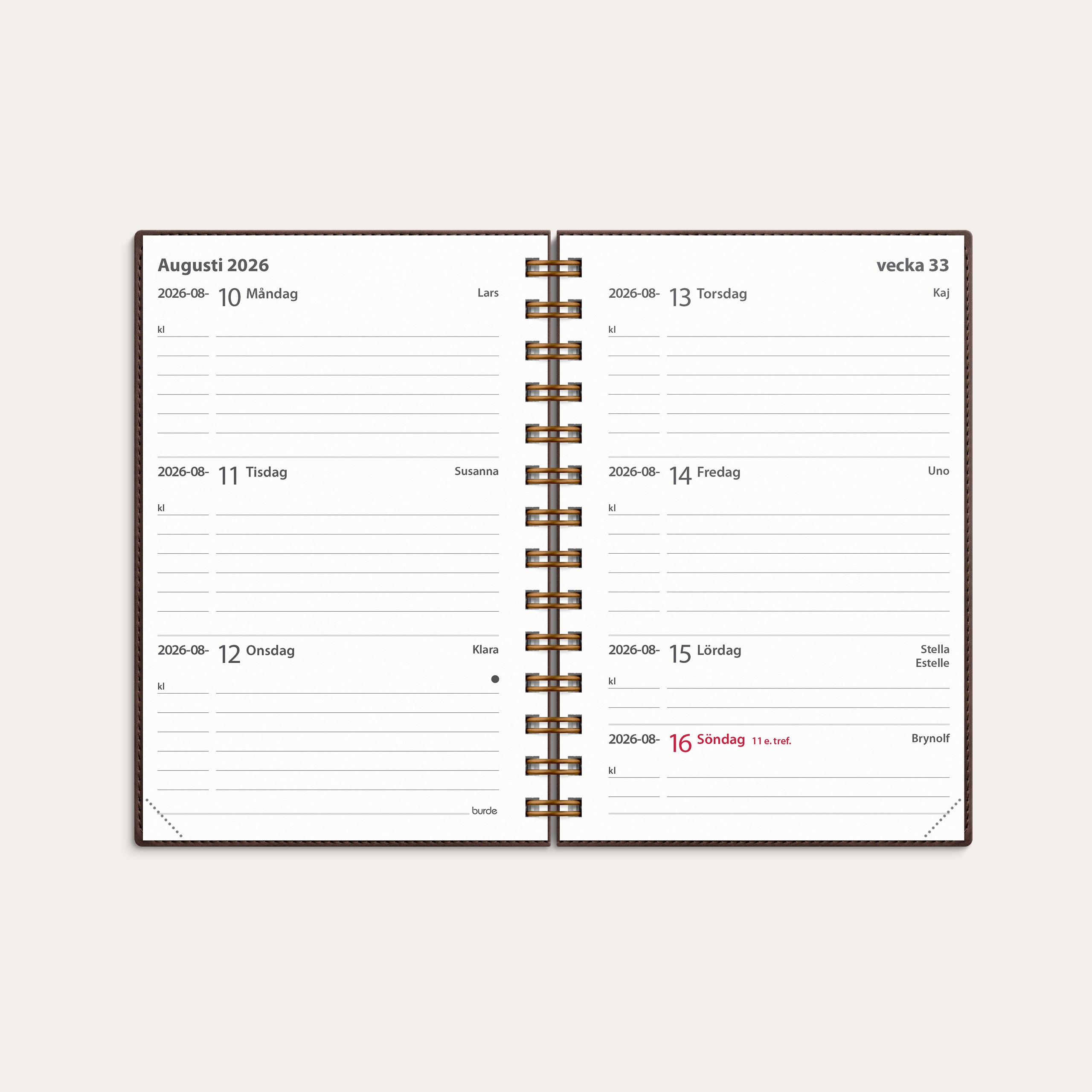 Kalender 2026 Leader Twist brun