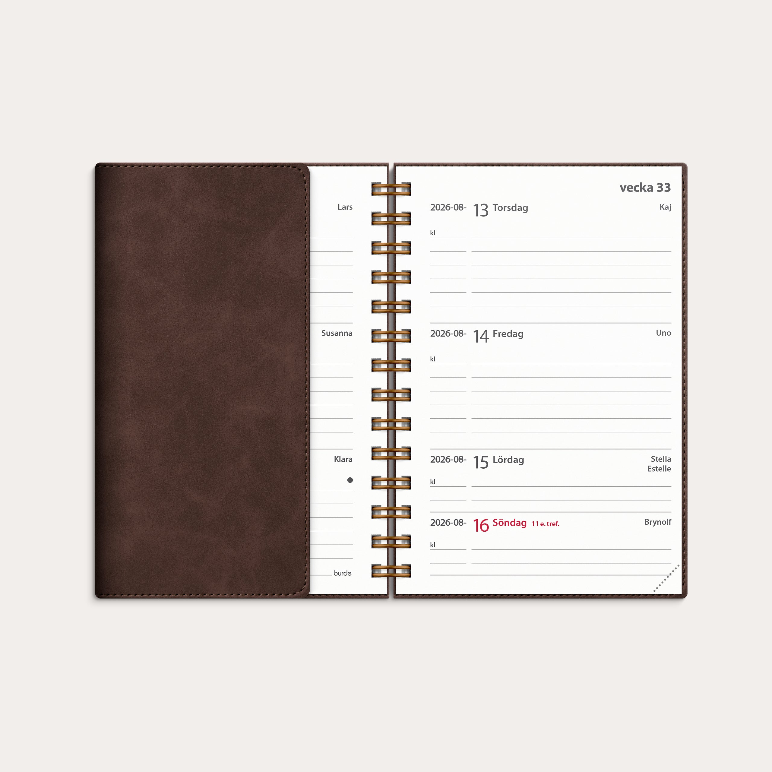 Kalender 2026 Leader Twist brun