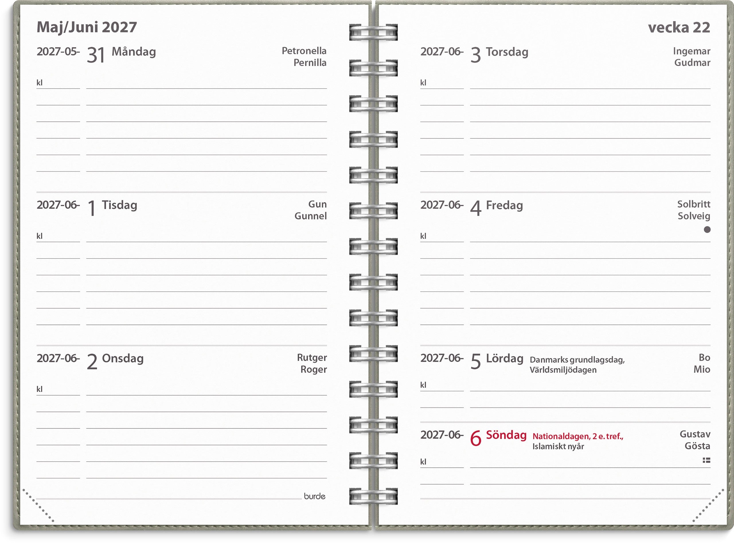 Kalender 2027 Leader Twist grå