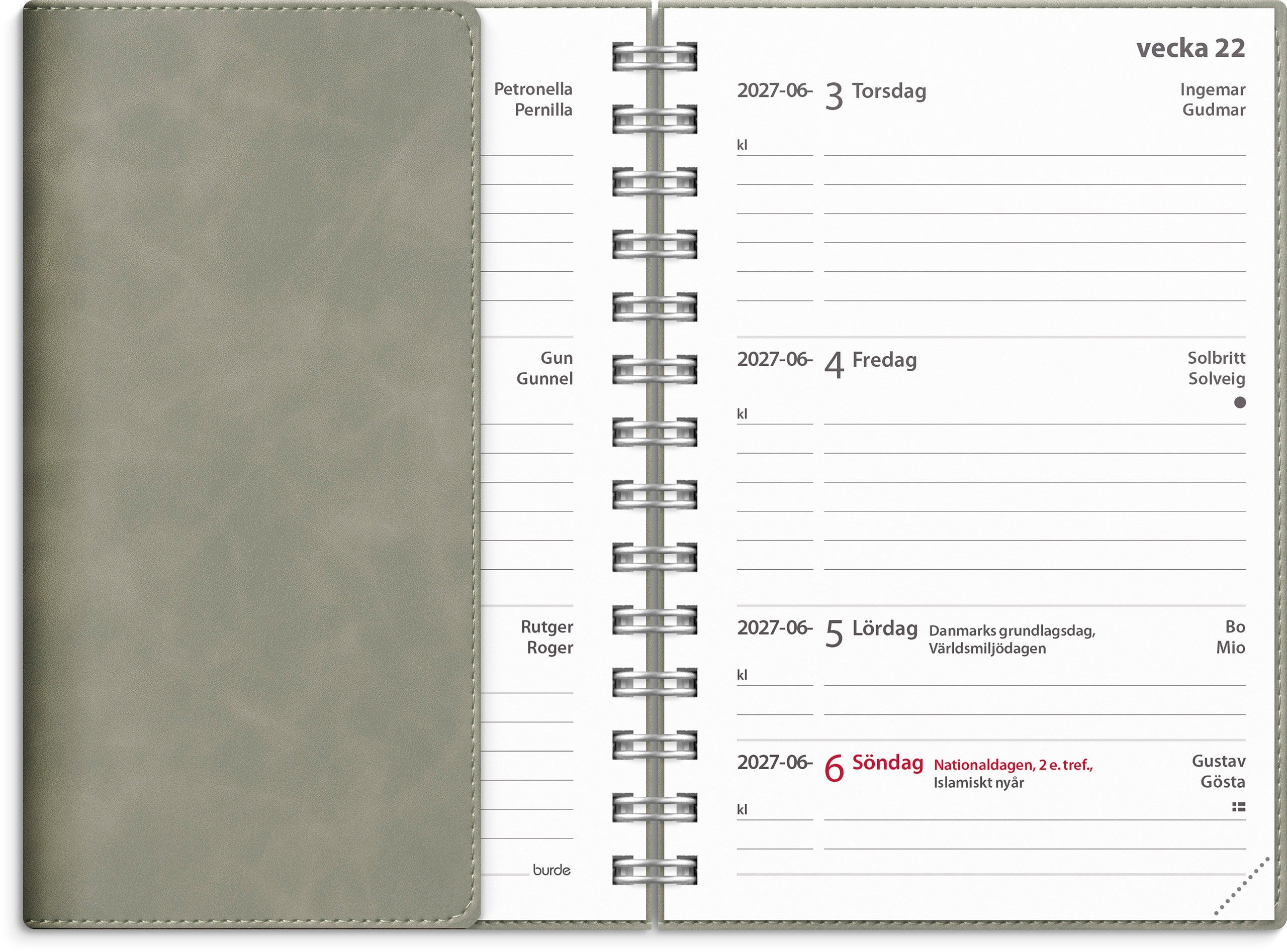 Kalender 2027 Leader Twist grå