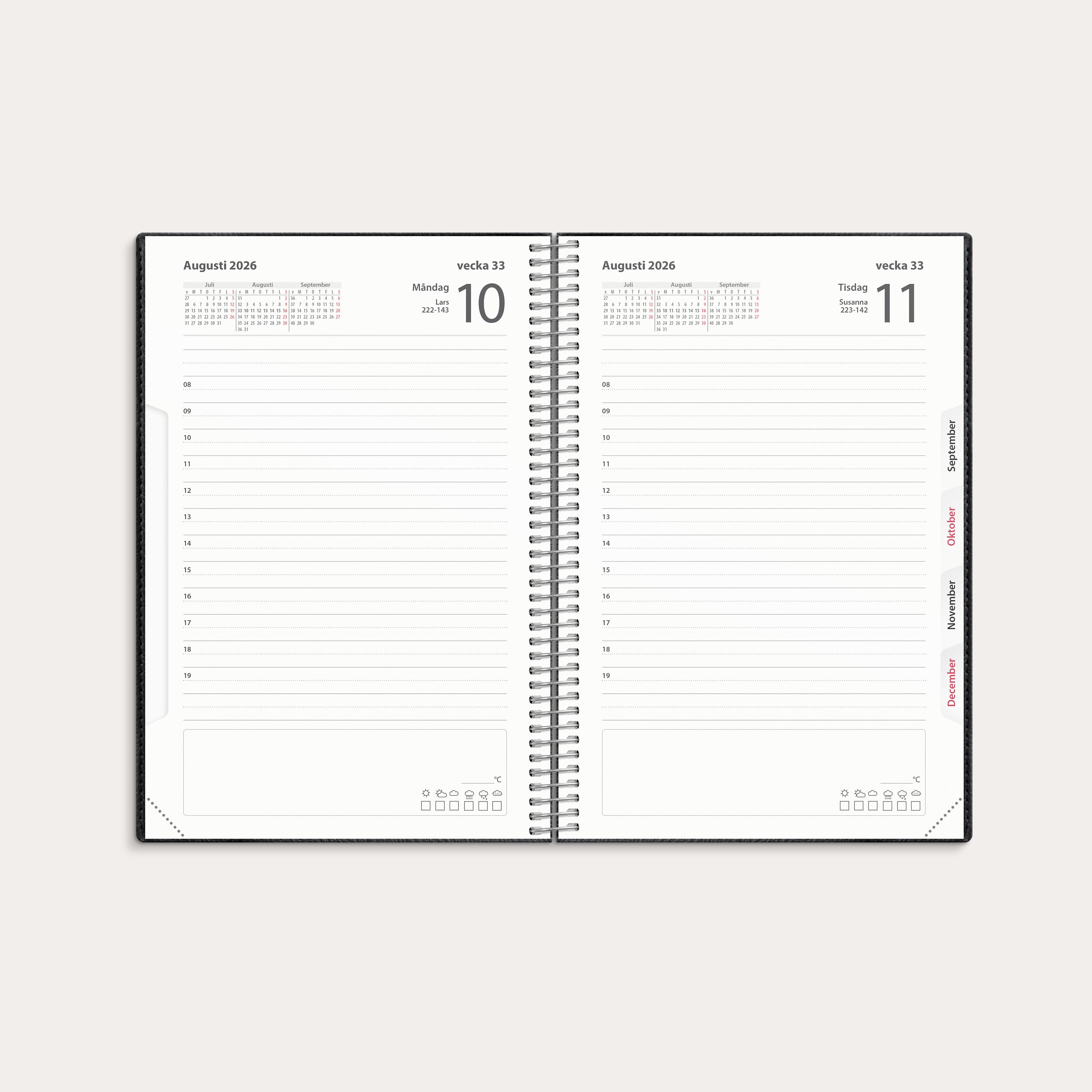 Kalender 2026 Dagbok Twist svart