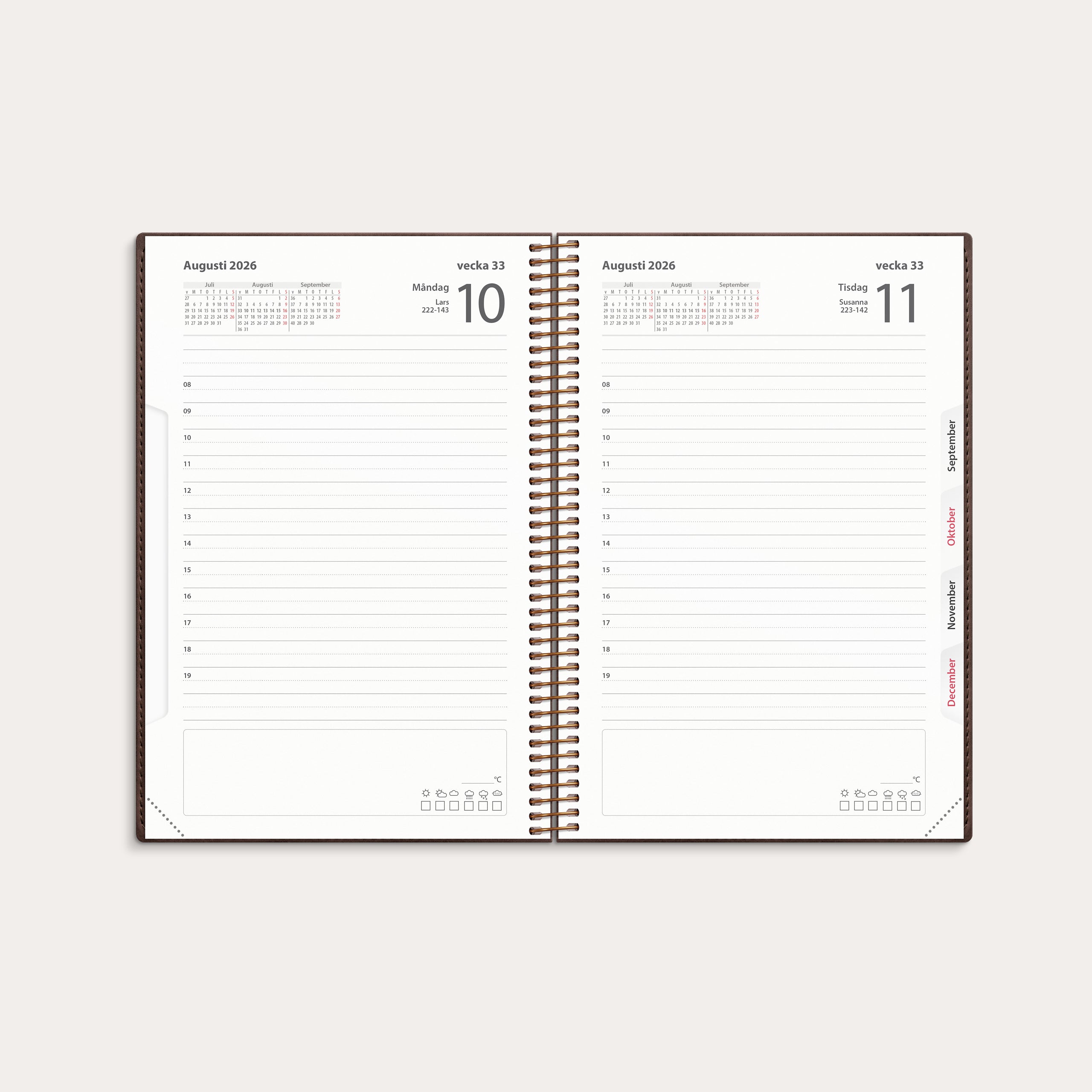 Kalender 2026 Dagbok Twist brun