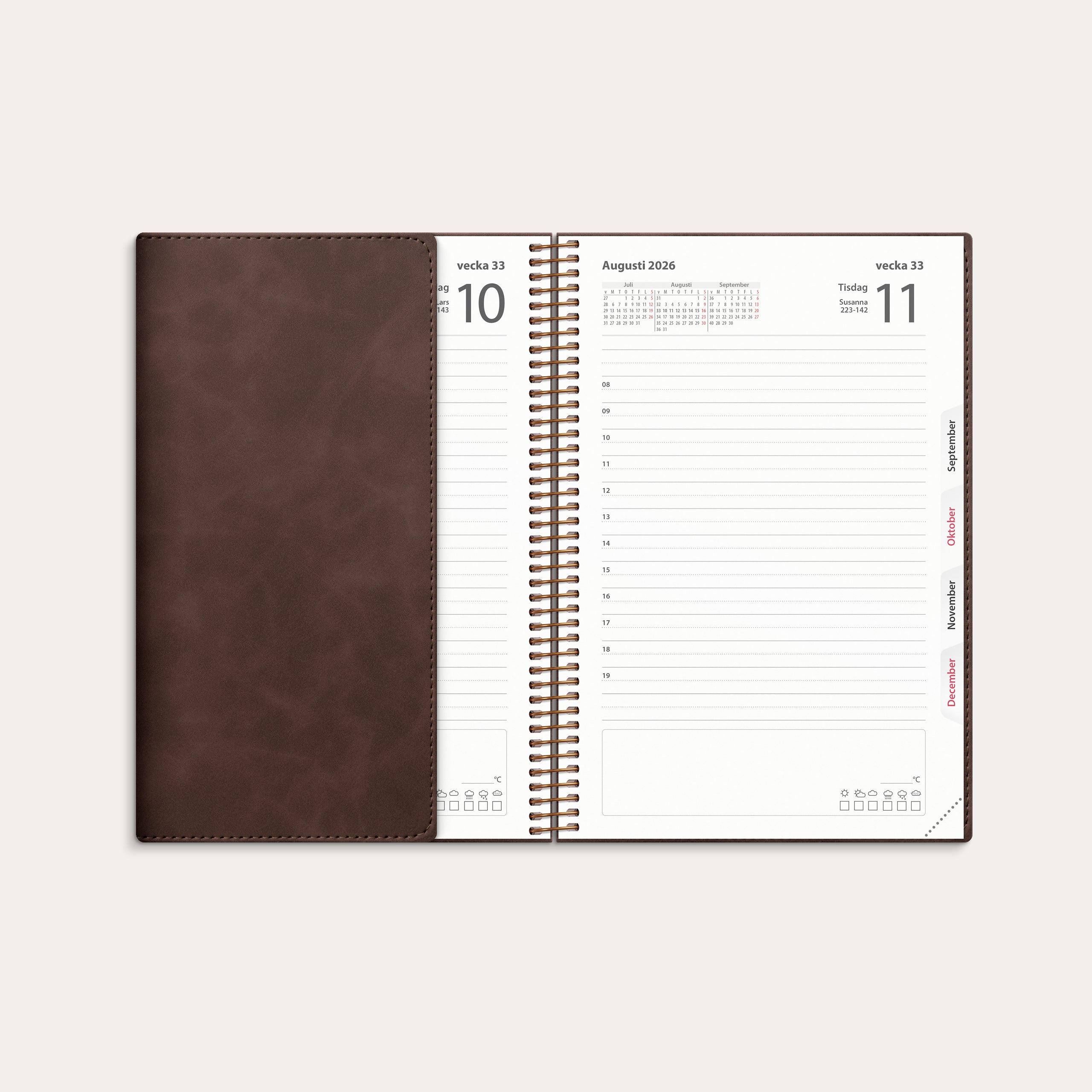 Kalender 2026 Dagbok Twist brun