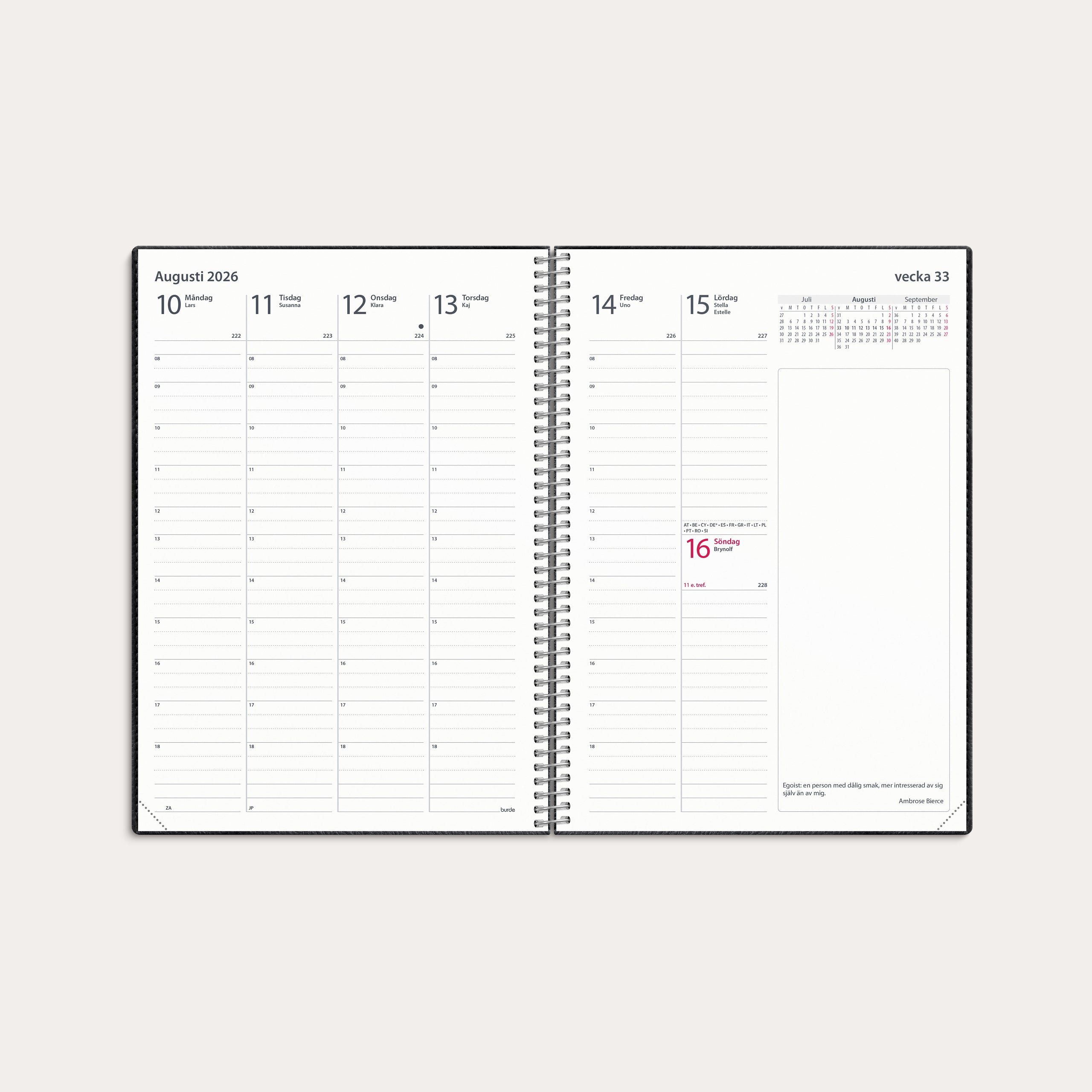 Kalender 2026 Business Twist svart