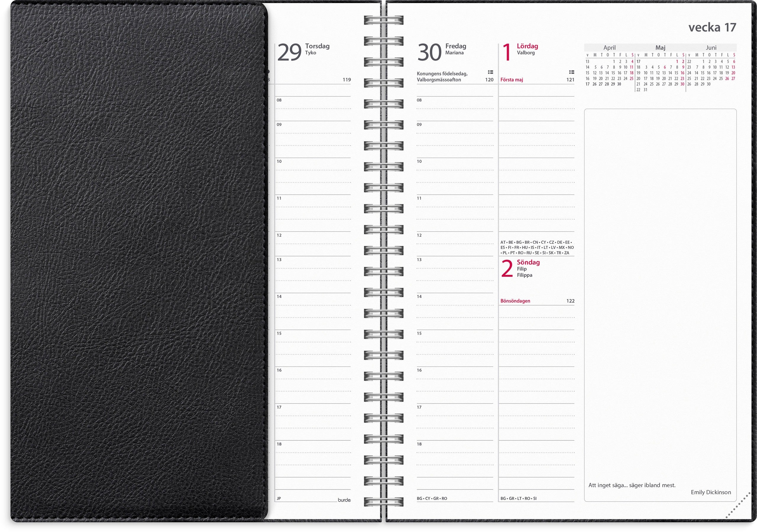 Kalender 2027 Business A5 Twist svart