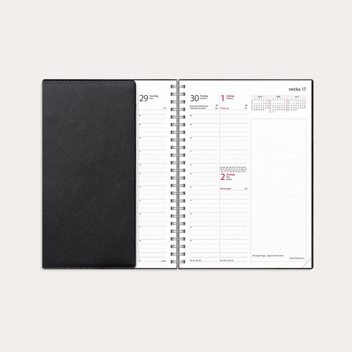 Kalender 2027 Business A5 Twist svart