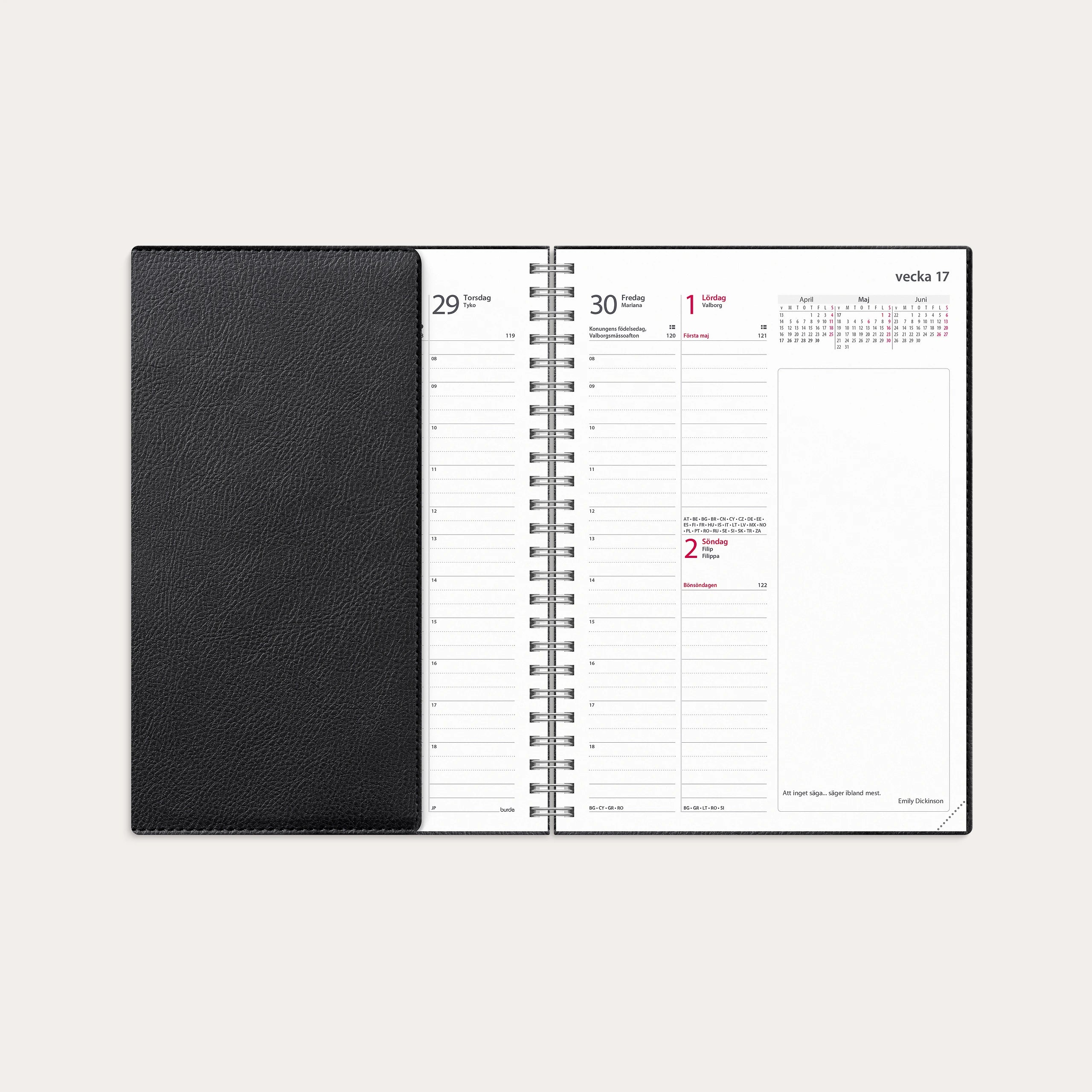 Kalender 2027 Business A5 Twist svart