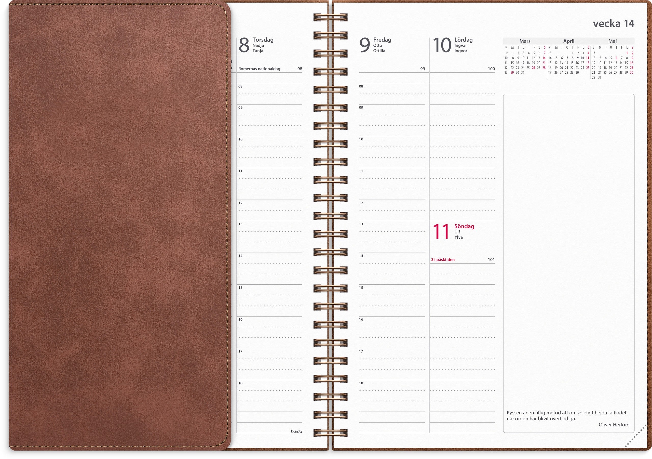 Kalender 2027 Business A5 Twist brun