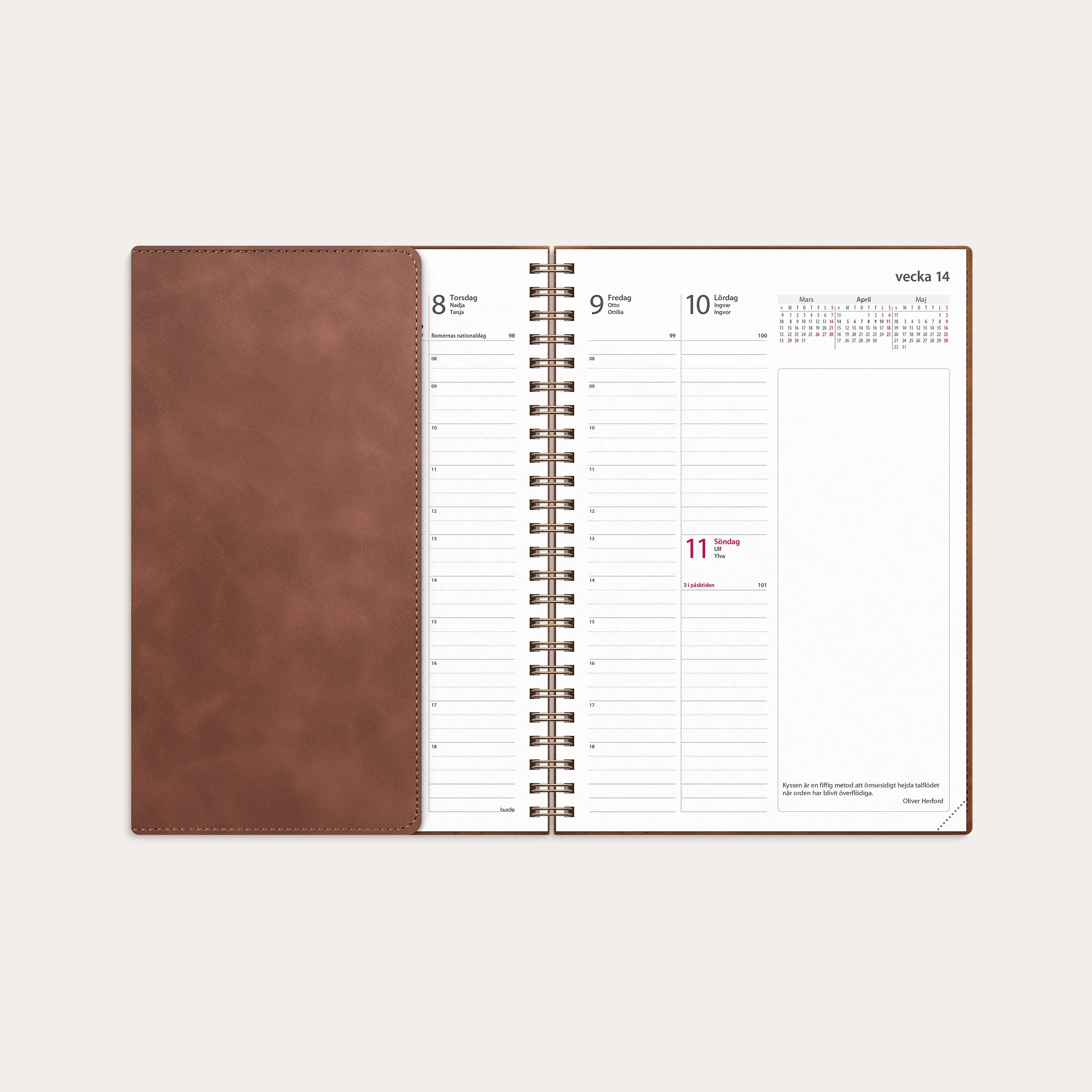 Kalender 2027 Business A5 Twist brun