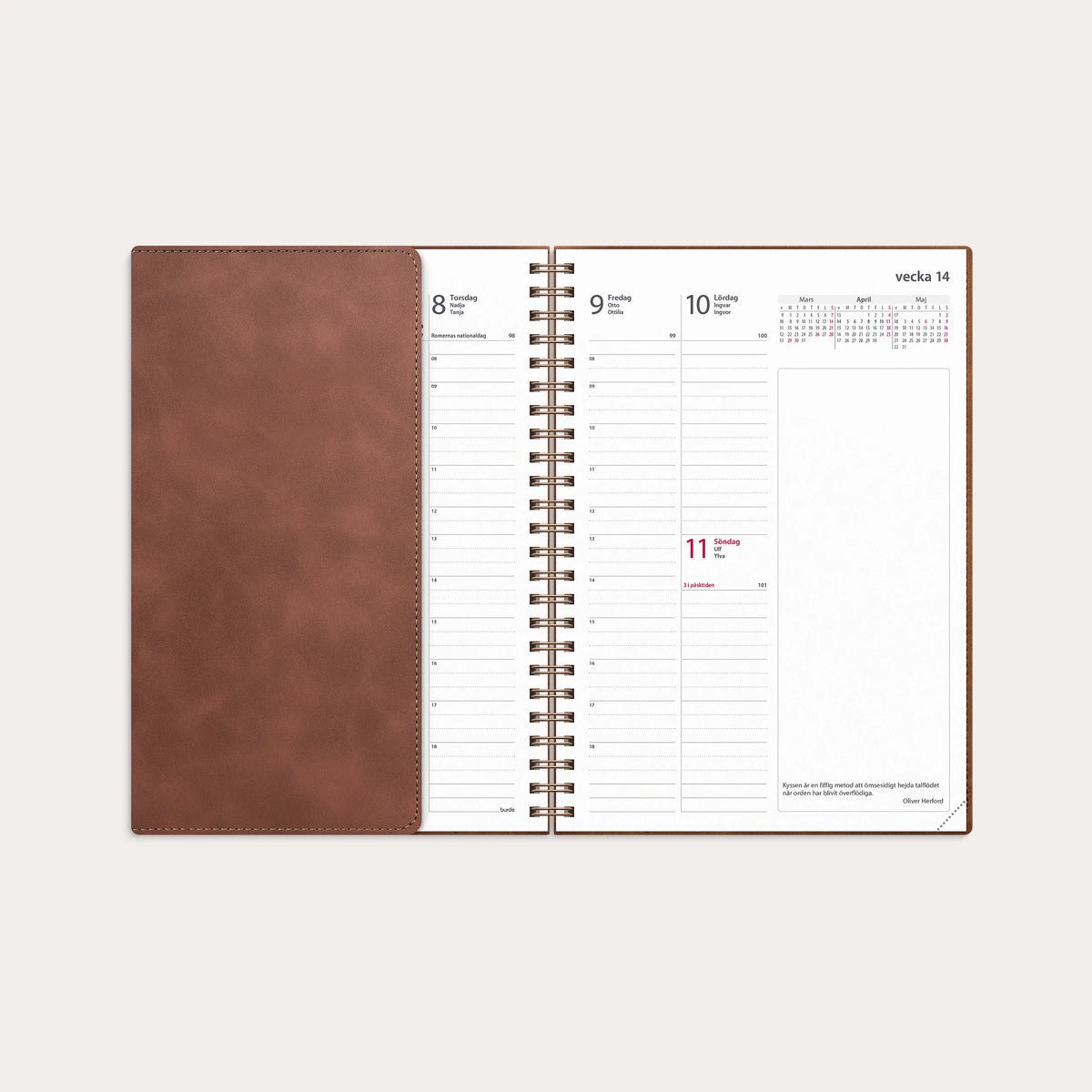 Kalender 2027 Business A5 Twist brun