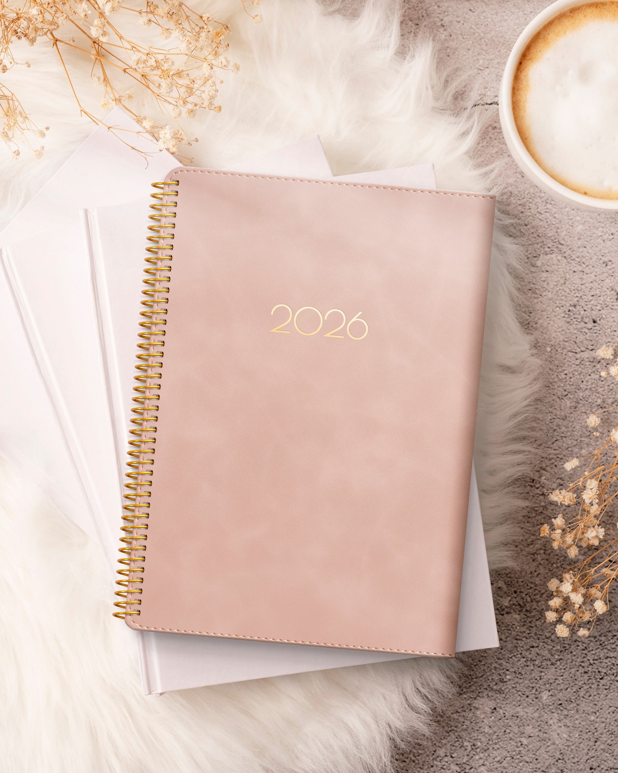 Kalender 2026 Business A5 Twist rosa – lifestyle