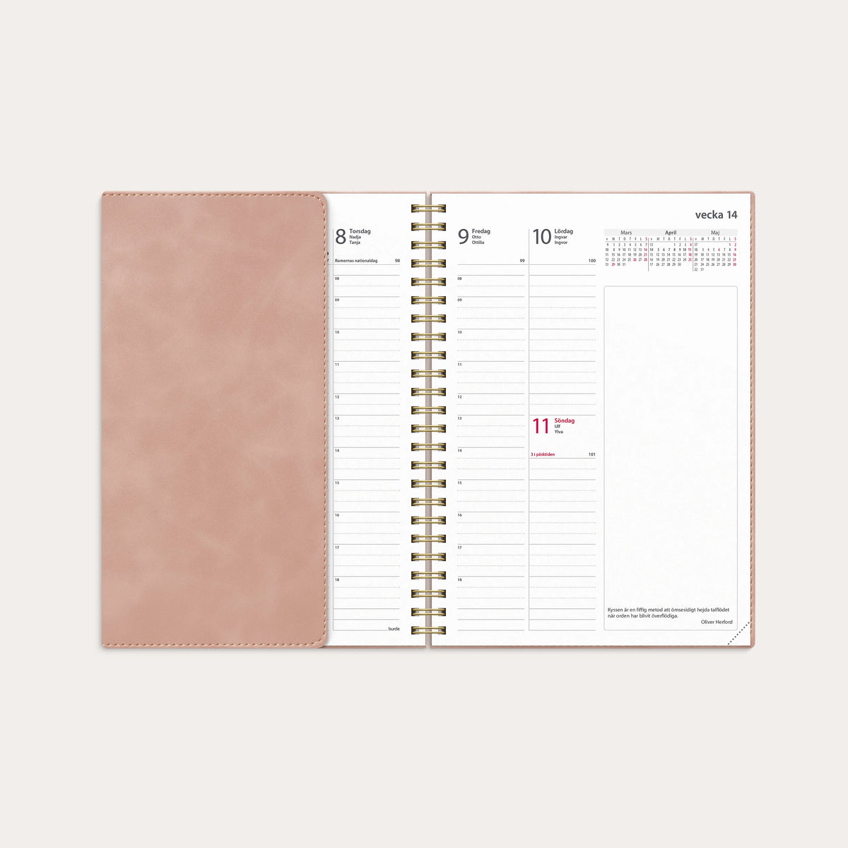 Kalender 2027 Business A5 Twist rosa