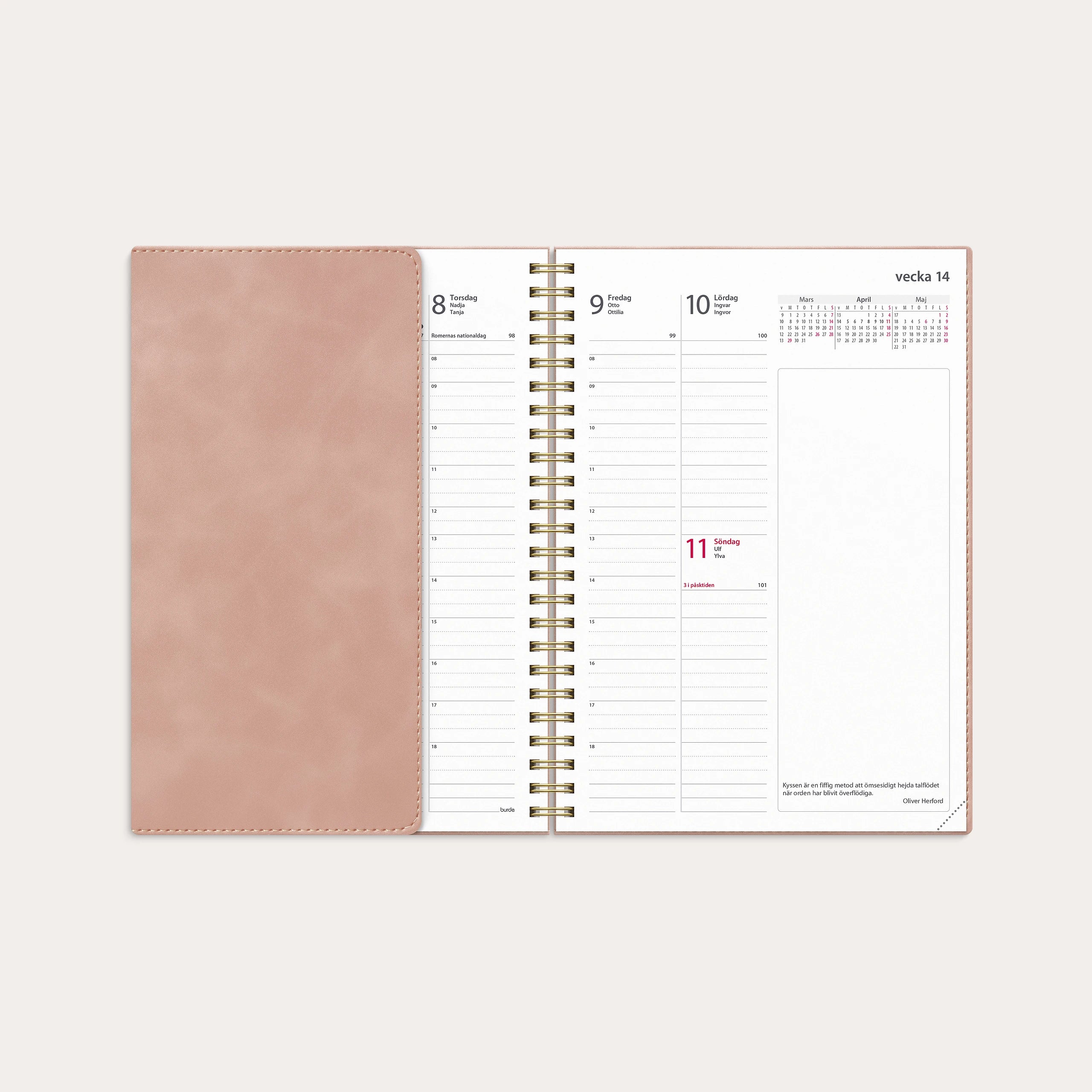 Kalender 2027 Business A5 Twist rosa