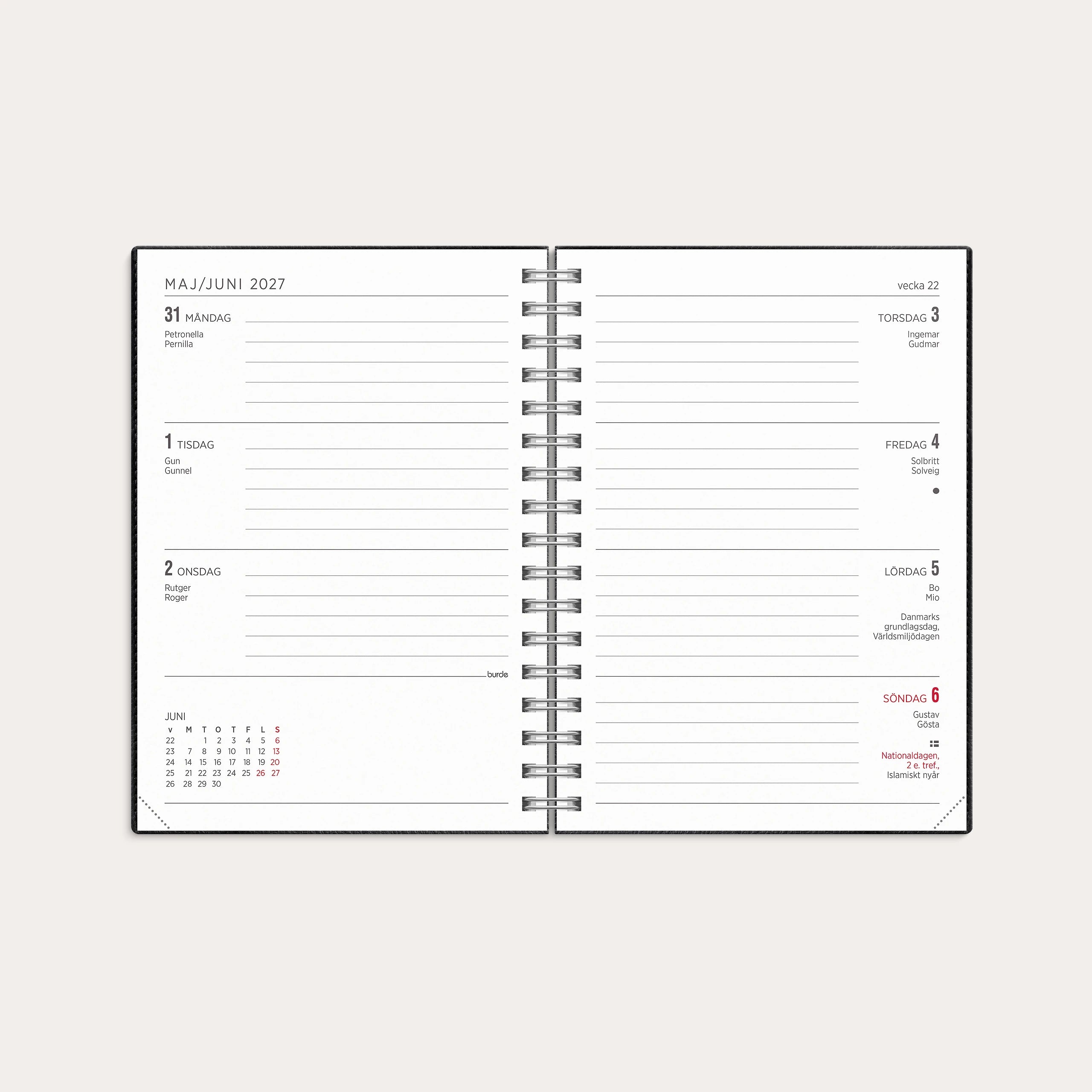 Kalender 2027 Senator A6 Twist svart