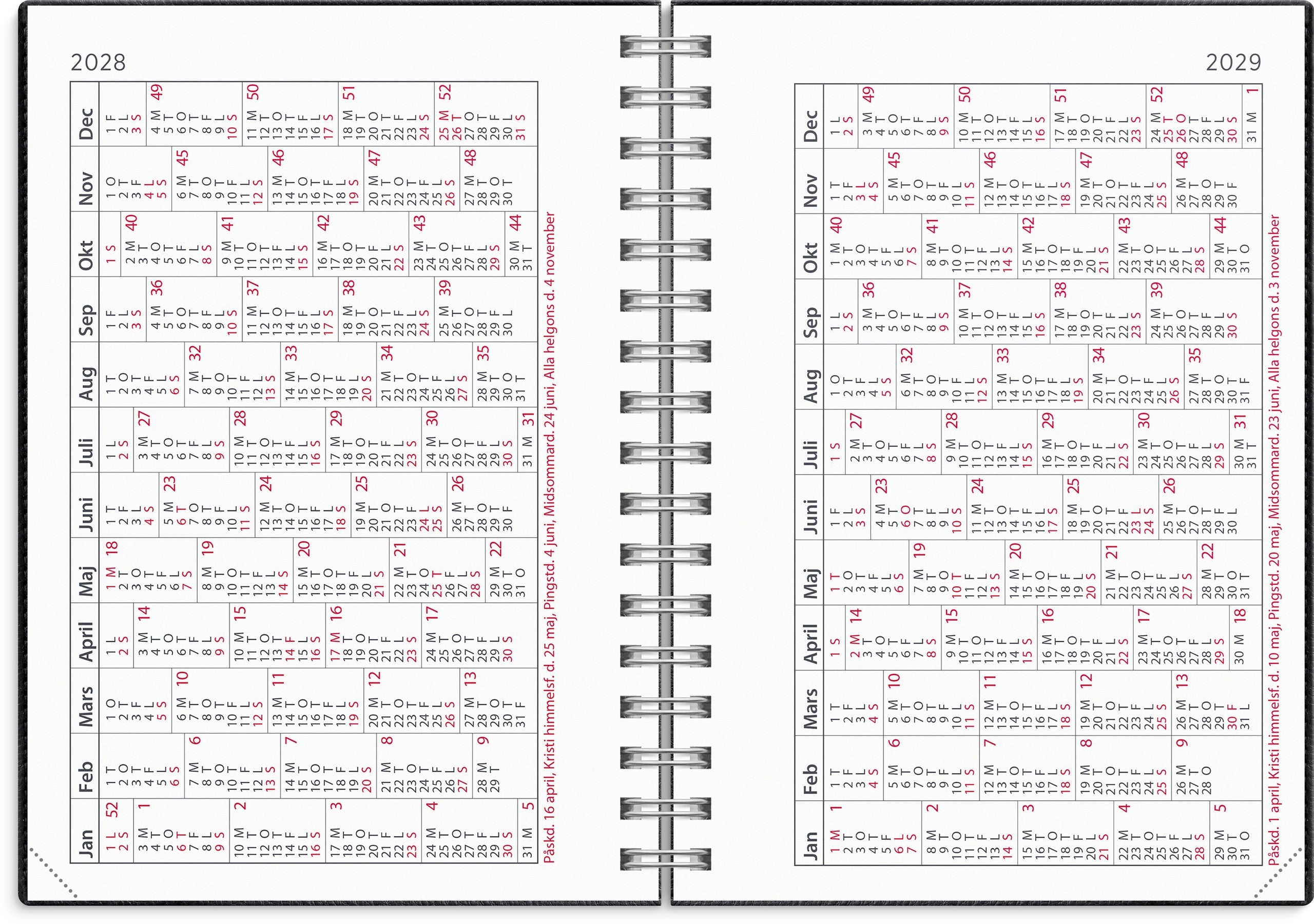 Kalender 2027 Senator A6 Twist svart
