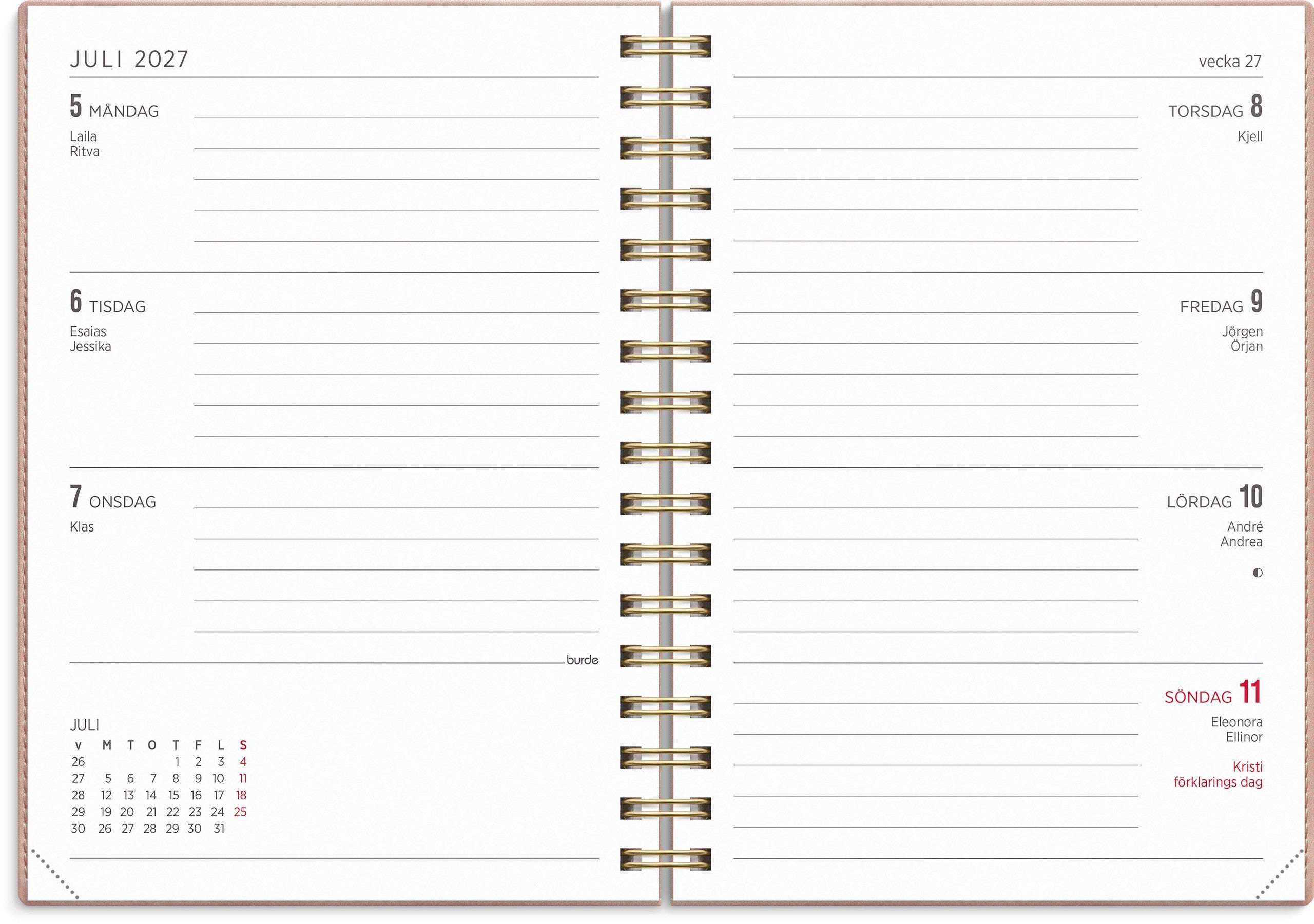 Kalender 2027 Senator A6 Twist rosa