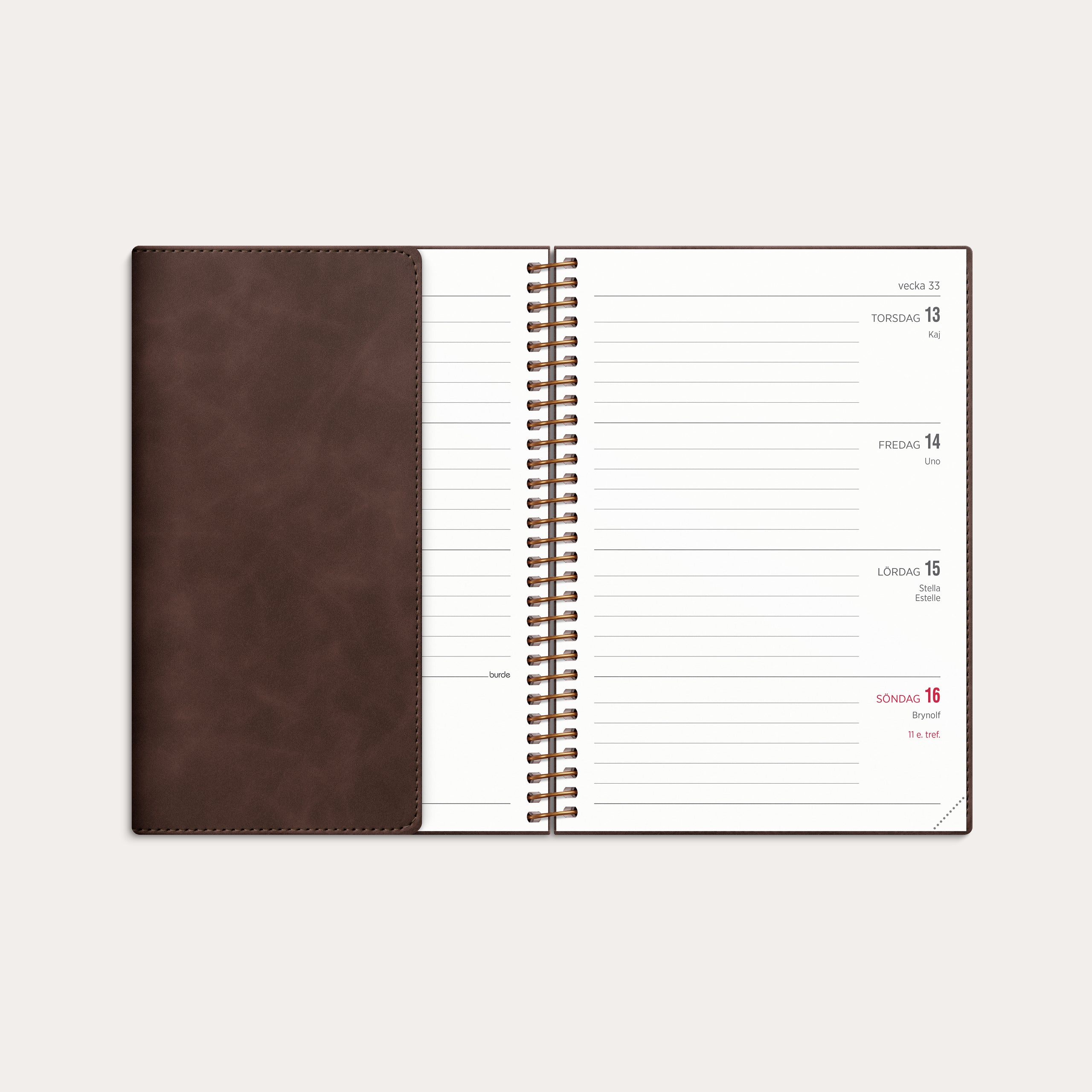 Kalender 2026 Senator A6 Twist brun – detail view