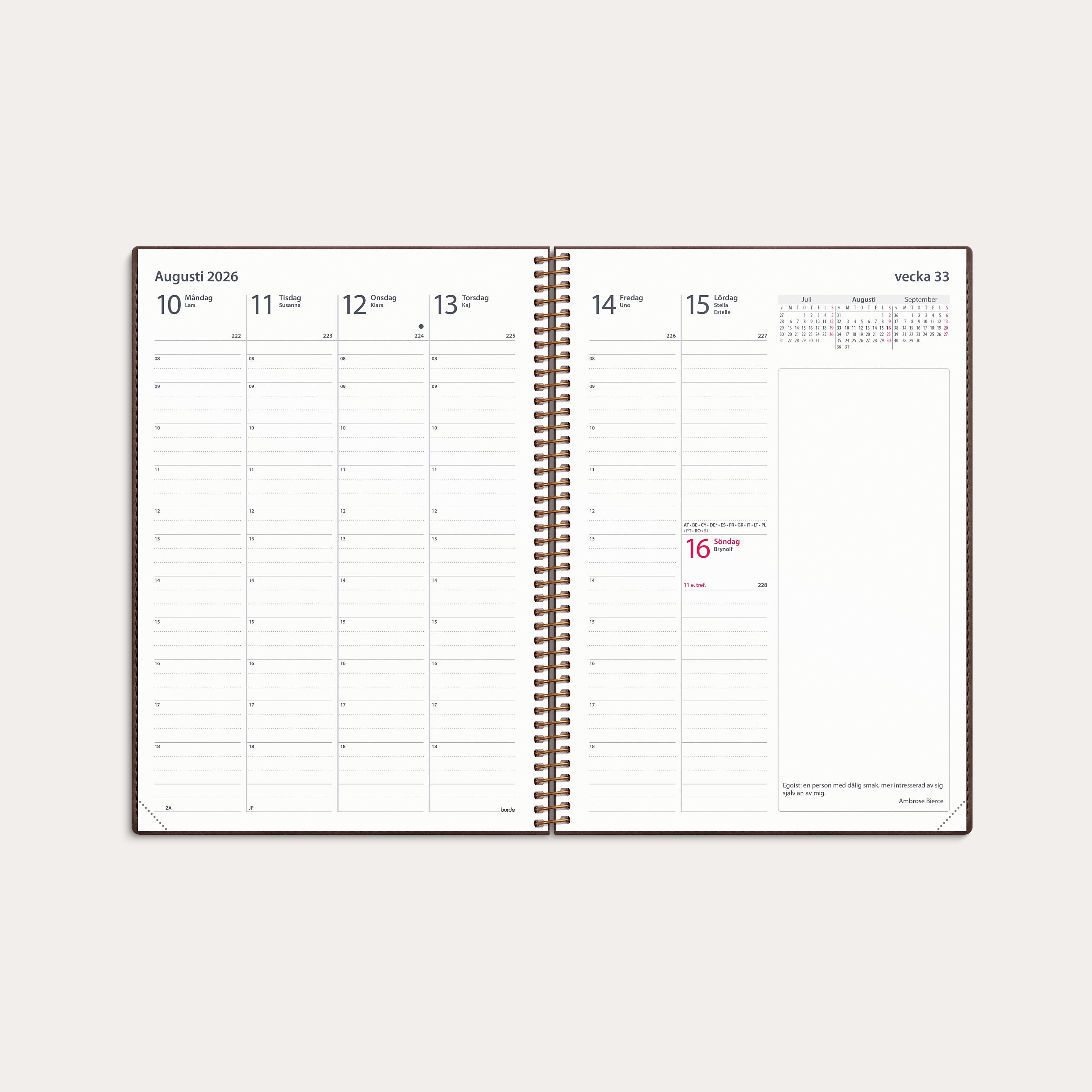 Kalender 2026 Business Twist brun