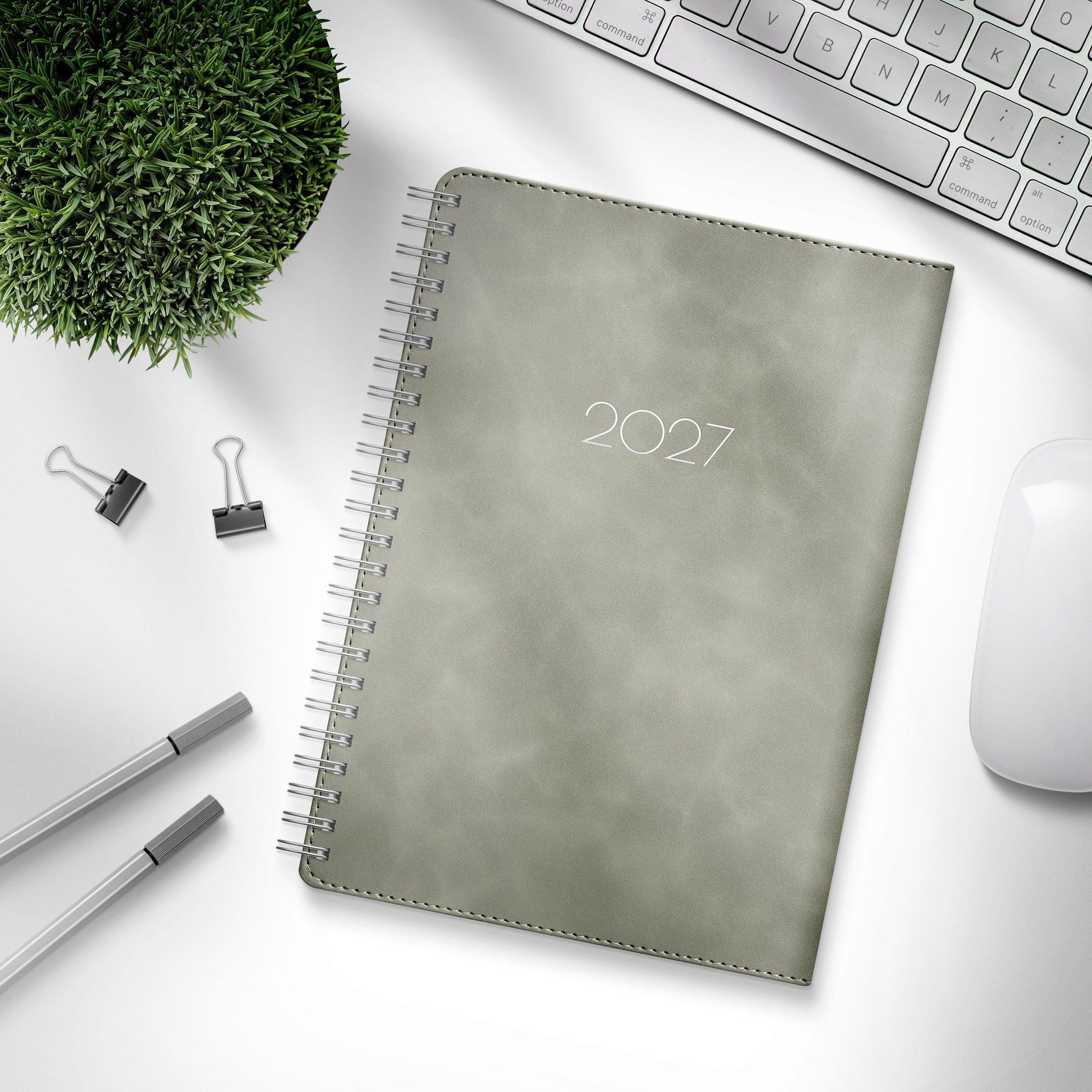 Kalender 2027 Business A5 Twist grå